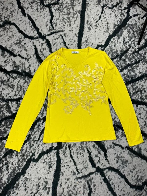 Versace Versace longsleeve t-shirt yellow gold S Size S / US 4 / IT 40 - 1 Thumbnail