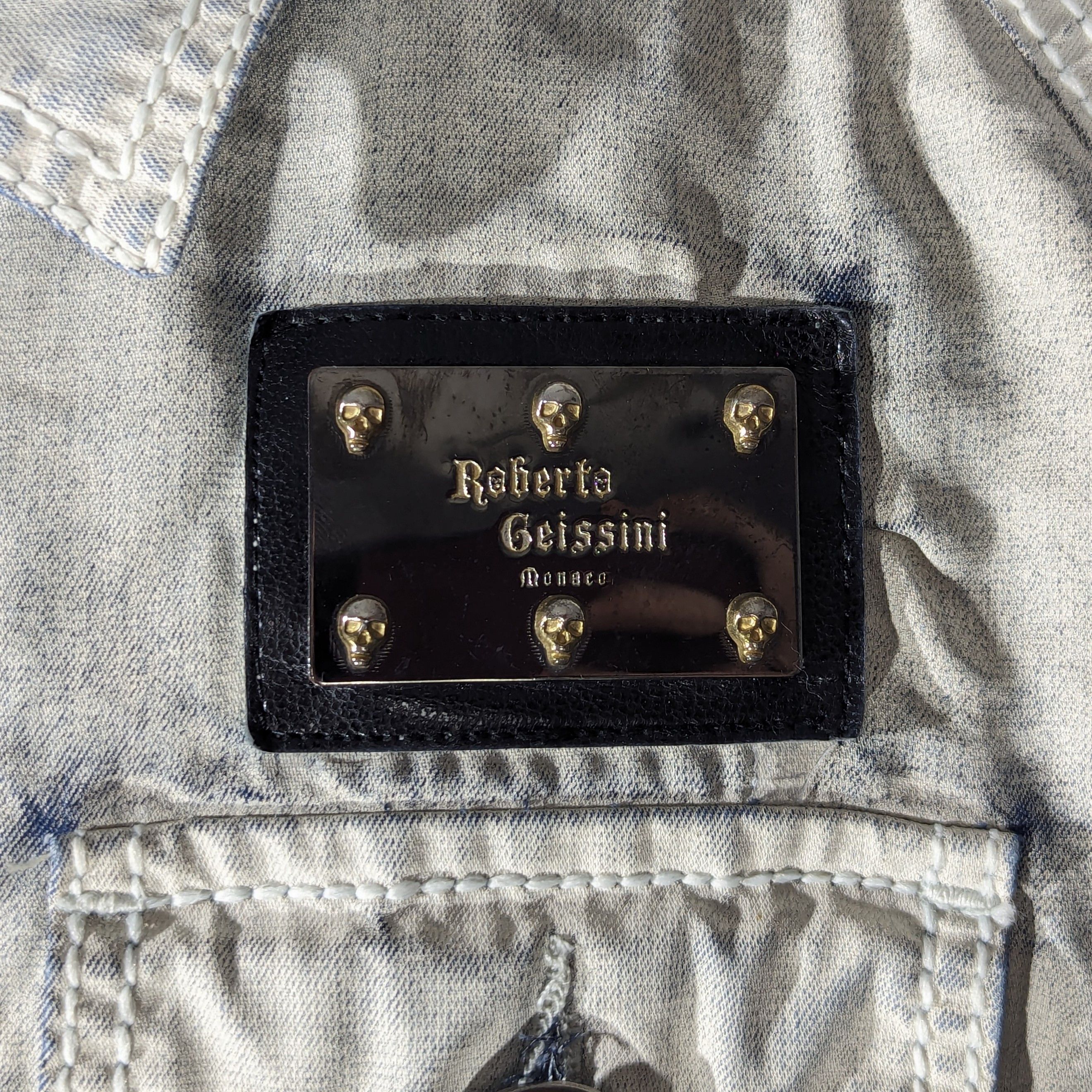 Other Roberto Geissini Monaco Denim Jacket With Crosses Very Rare Size US M / EU 48-50 / 2 - 4 Thumbnail
