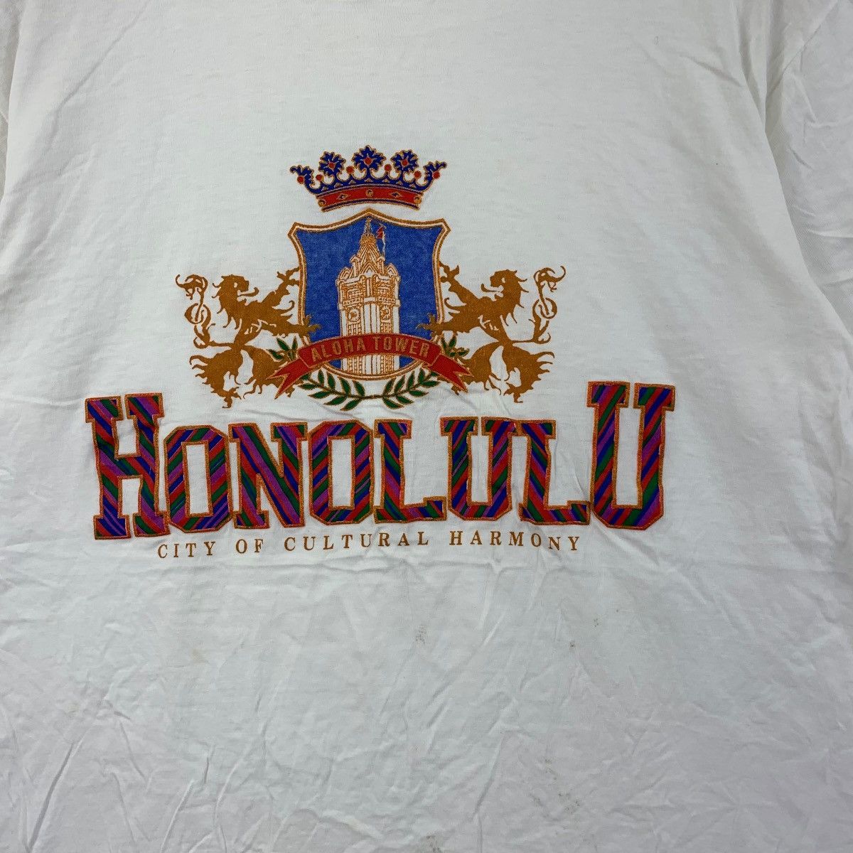 Vintage Vintage 90’ HONOLULU HAWAII BEACH City Of Cultural Tee Size L / US 10 / IT 46 - 4 Thumbnail