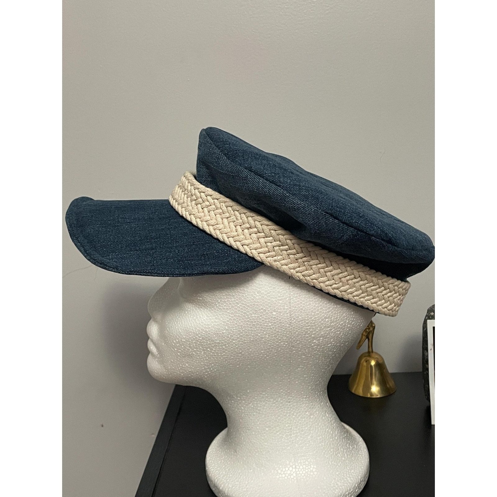 Other Handmade Denim Cap Small, Imperfect Artisan Piece, OOAK Size ONE SIZE - 5 Thumbnail