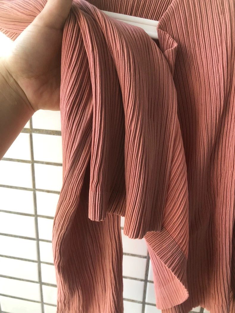 Issey Miyake Issey Miyake size:3 Pink pleated toothpick jacket Size XS / US 0-2 / IT 36-38 - 5 Thumbnail