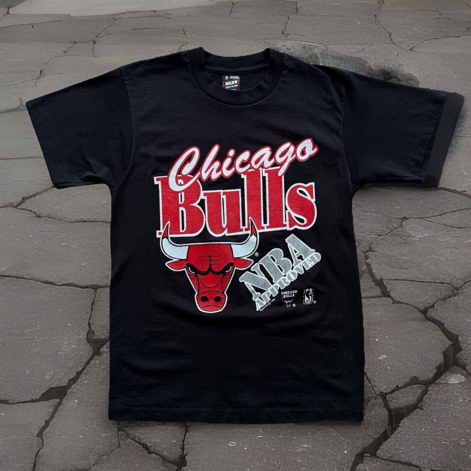 Vintage Vintage Chicago Bulls Shirt Black Made in USA Jordan Rodman Size US M / EU 48-50 / 2 - 1 Thumbnail