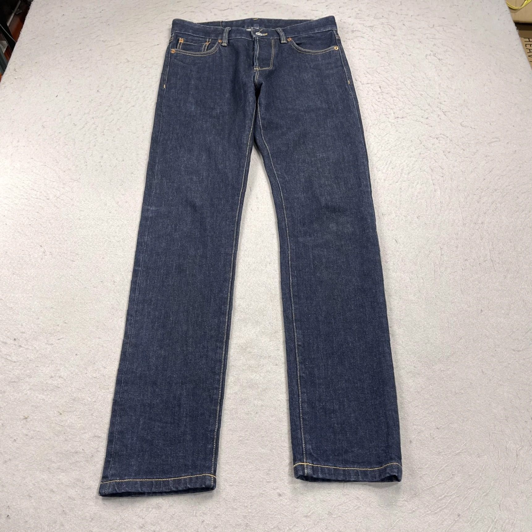Buck Mason Buck Mason Jeans Mens 30x34 Maverick Slim 14 Oz Raw Denim Stretch Straight Blue Size US 30 / EU 46 - 2 Thumbnail
