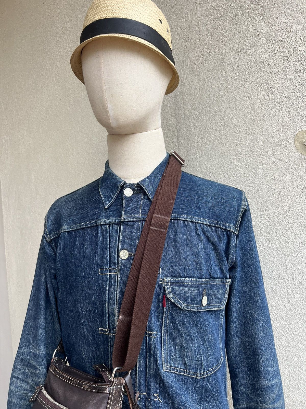 Leather Vintage Kitamura Japan Faded Patina Leather Sling Bag Size ONE SIZE - 2 Thumbnail