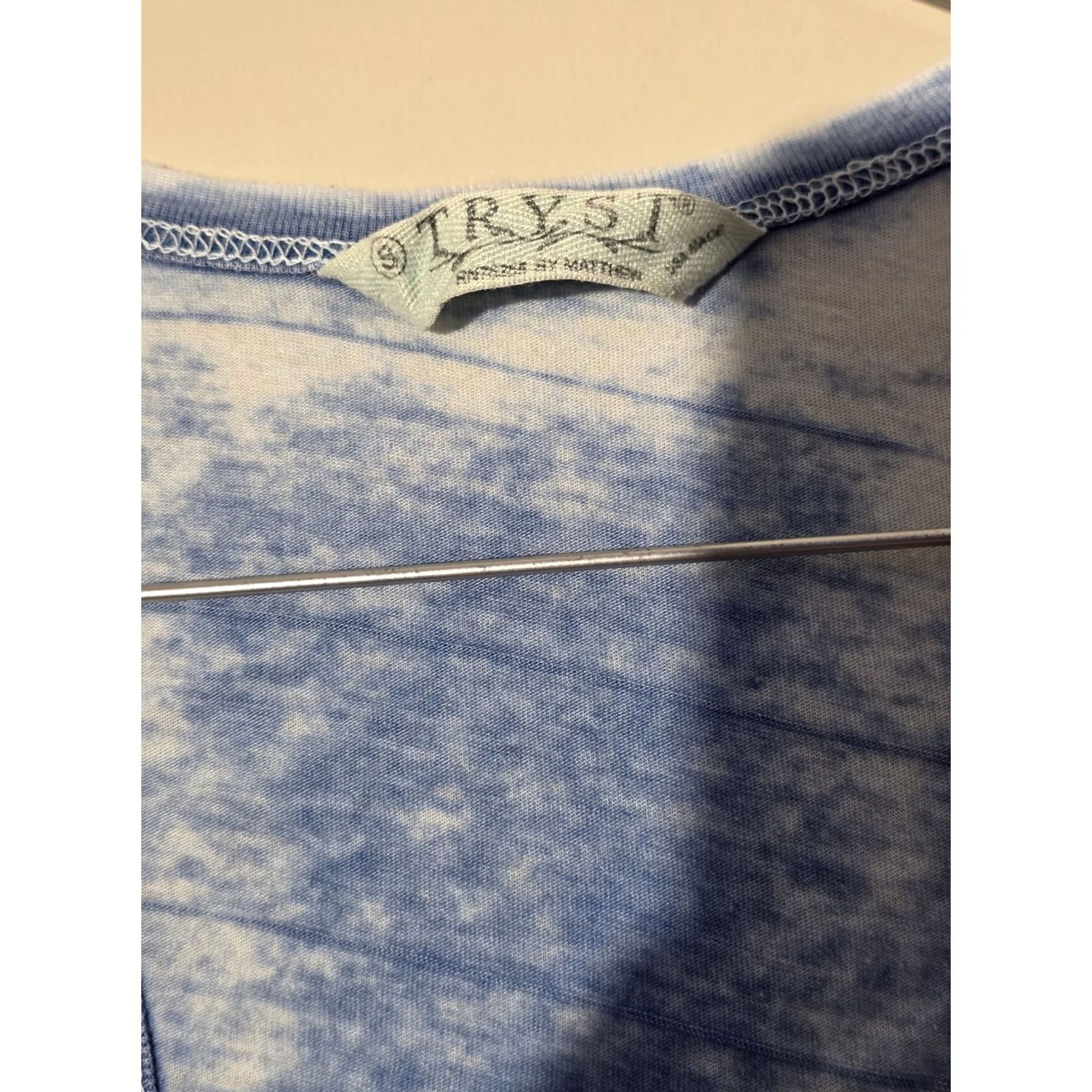 Vintage Tryst Tank Top Racerback Blue/White Tie Dyed Sleeveless Size S Women Tunic Relaxed Breathable Lightweight Size S / US 4 / IT 40 - 2 Thumbnail