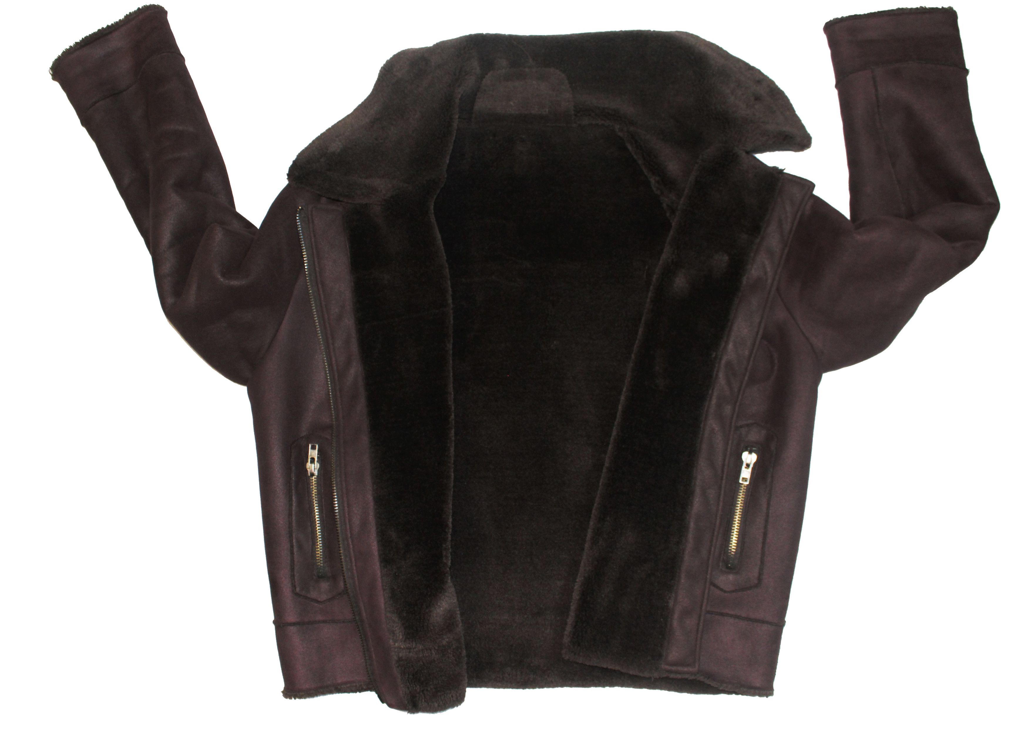 Vintage Vintage Shearling Aviator Oxblood Burgundy Jacket Size US L / EU 52-54 / 3 - 6 Thumbnail