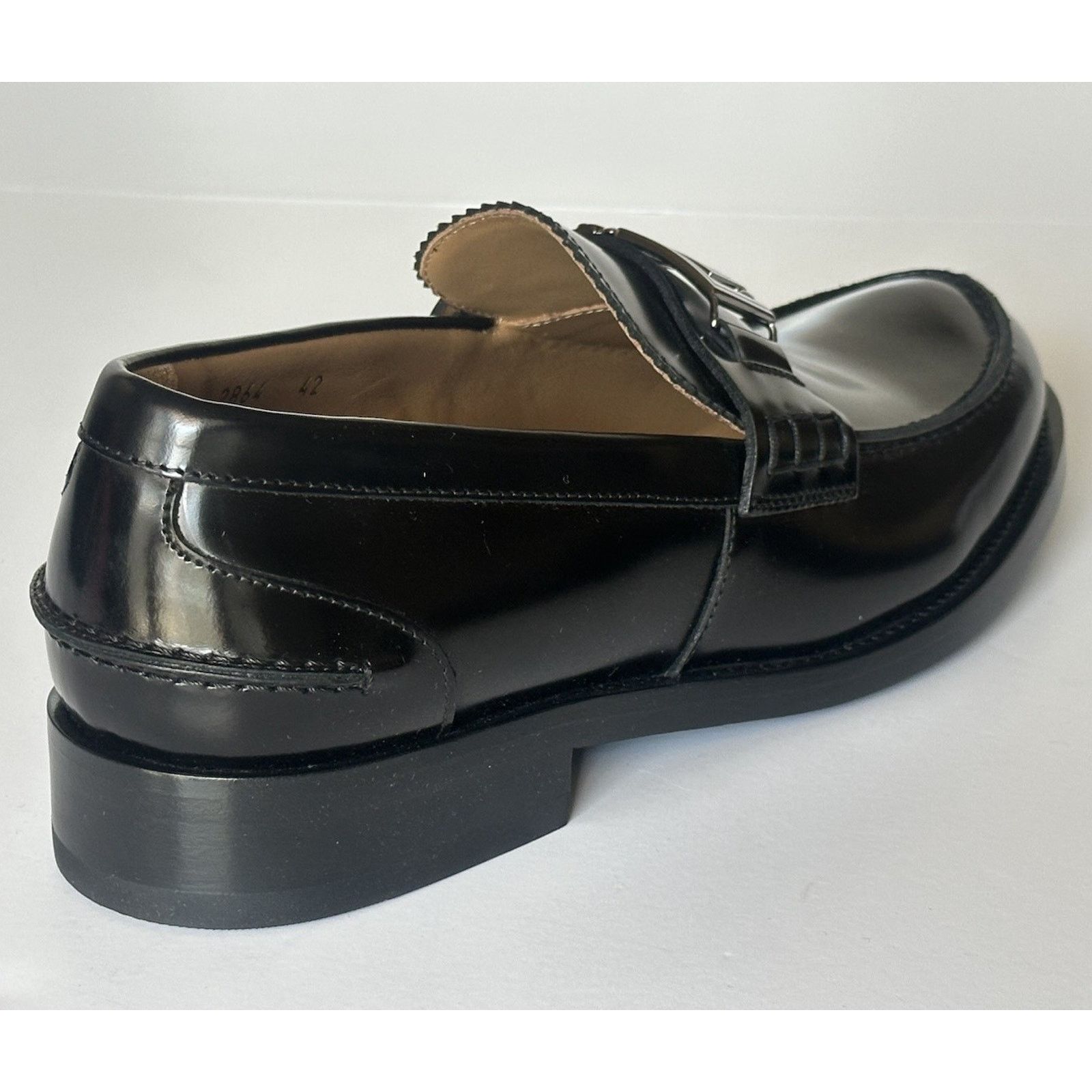 Versace VERSACE Greca Men's Black Leather Loafer Shoes 8 US 1012864 Size US 8 / EU 41 - 3 Thumbnail