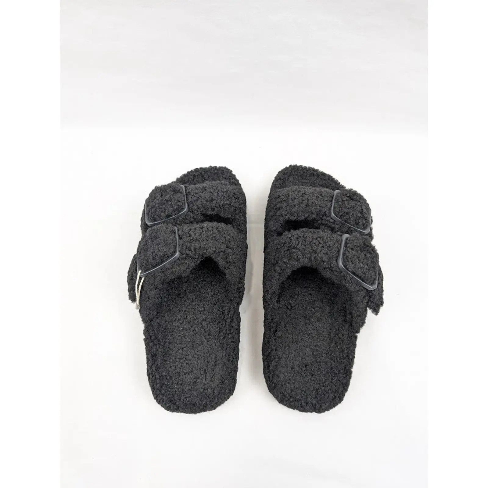 Balenciaga o1rshd1 Furry Shearling Mallorca Sandals in Black Size US 8 / EU 41 - 19 Thumbnail