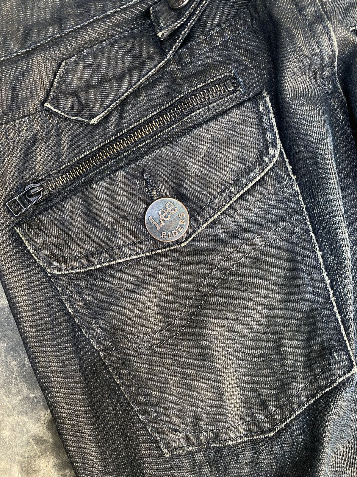 Lee Vintage Lee Rider Zipper Buckle Black Sun Faded Denim Size US 30 / EU 46 - 13 Thumbnail