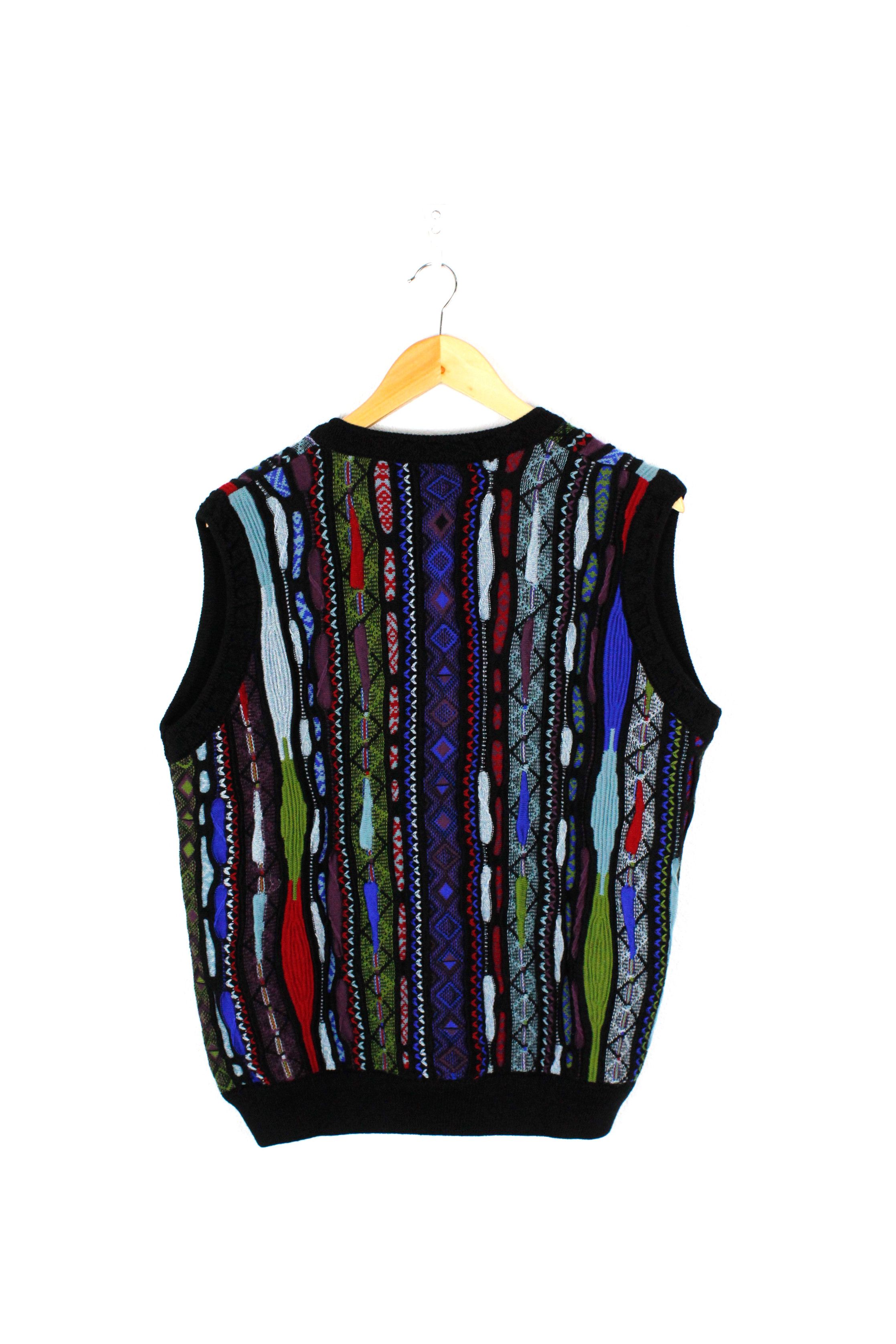 Other Vintage Geccu Coogi Style 3D Cable Knit Vest Sweater 90s Size US S / EU 44-46 / 1 - 4 Thumbnail