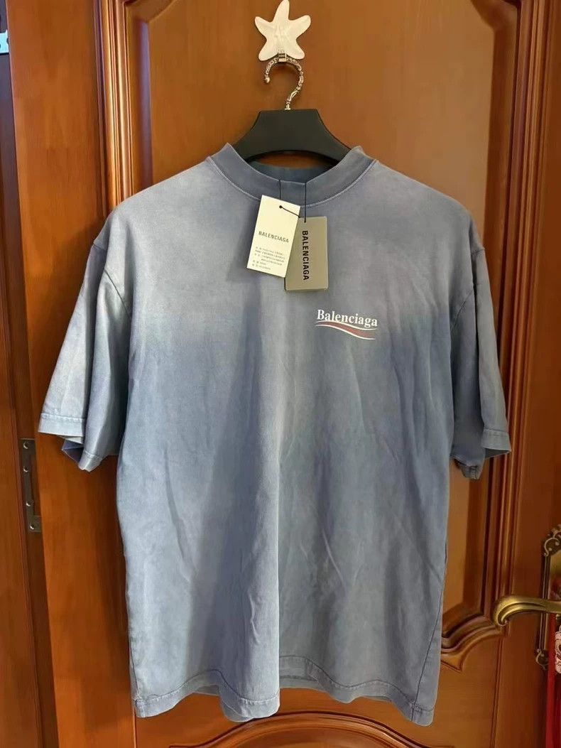 Balenciaga Balenciaga Smog blue cola printed short sleeves Size US S / EU 44-46 / 1 - 1 Thumbnail