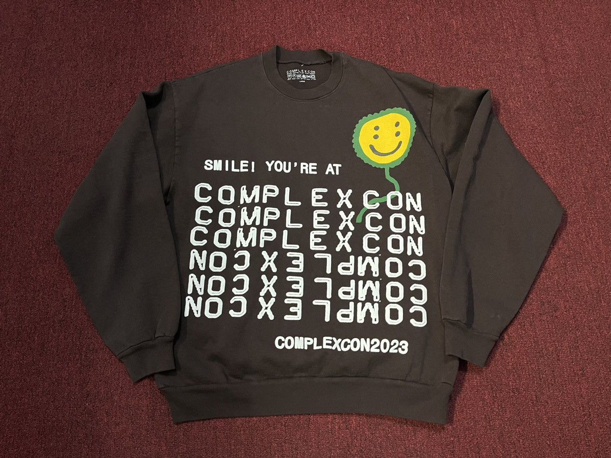 image of Cactus Plant Flea Market x Complexcon Merch Crewneck in Brown, Men's (Size Large)