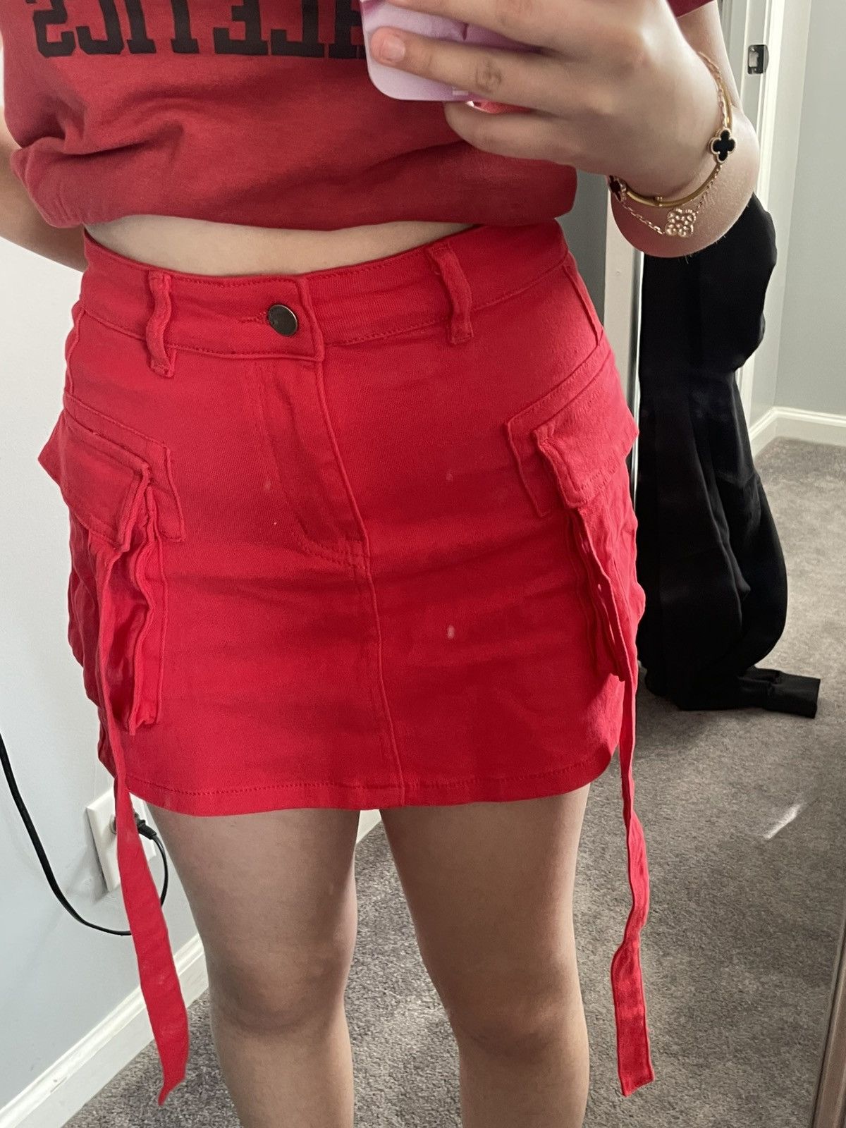 Other Red high rise skirt Size 26" / US 2 / IT 38 - 6 Thumbnail