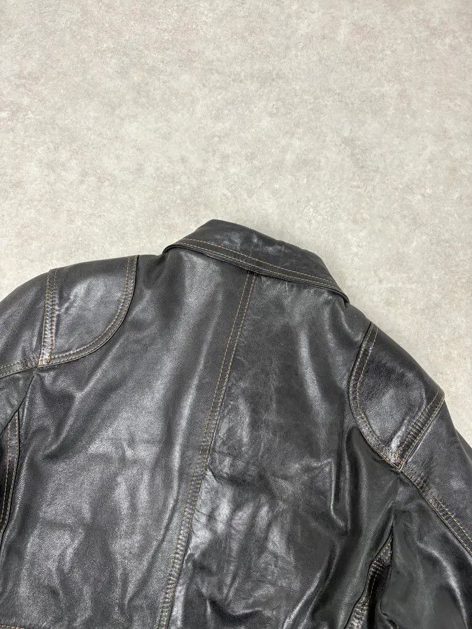 Daniele Alessandrini Daniele Alessandrini Black Eroded Leather Jacket Size US M / EU 48-50 / 2 - 7 Thumbnail