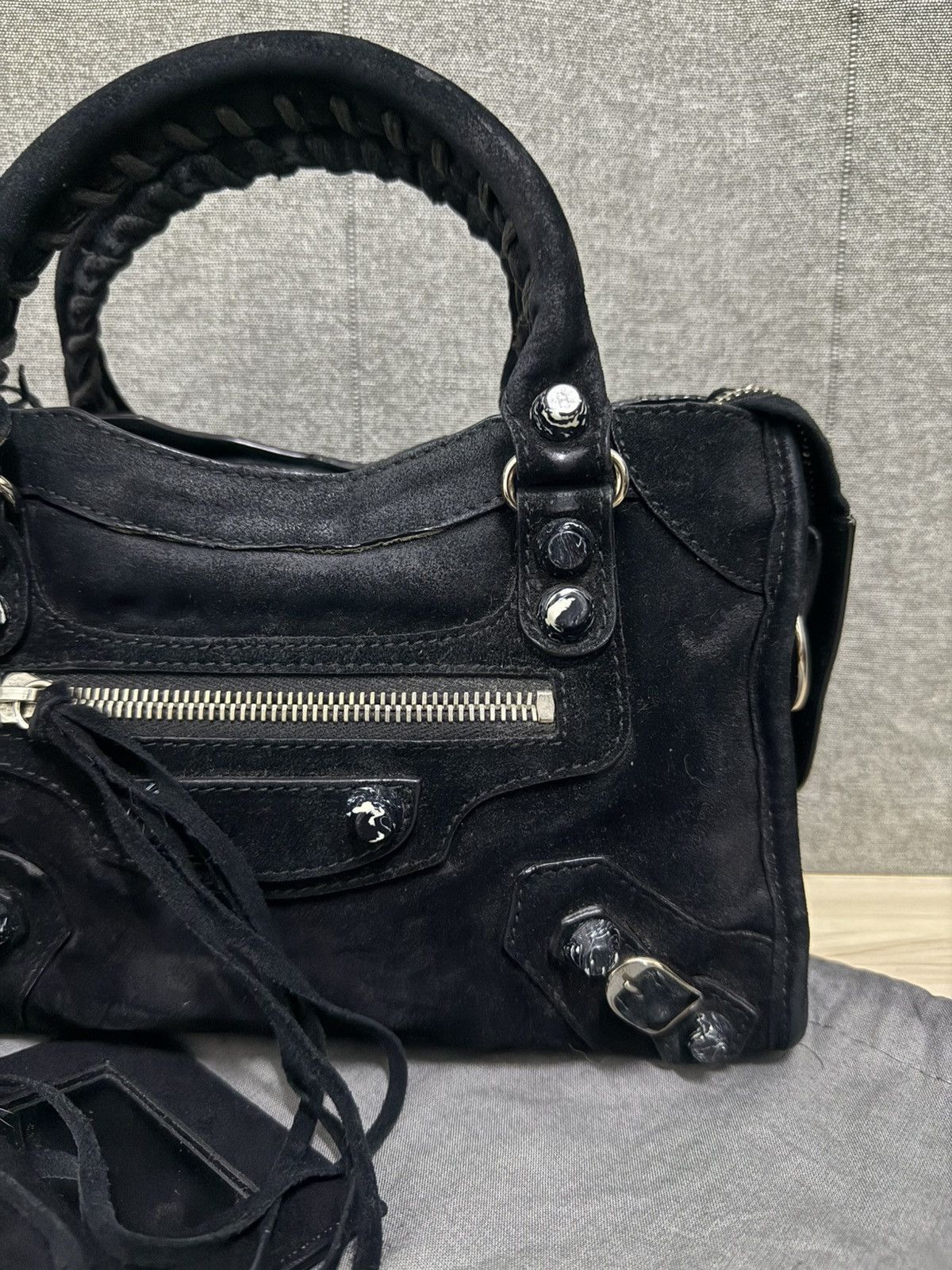 Balenciaga Balenciaga mini City Black Suede shoulder bag Size ONE SIZE - 2 Thumbnail