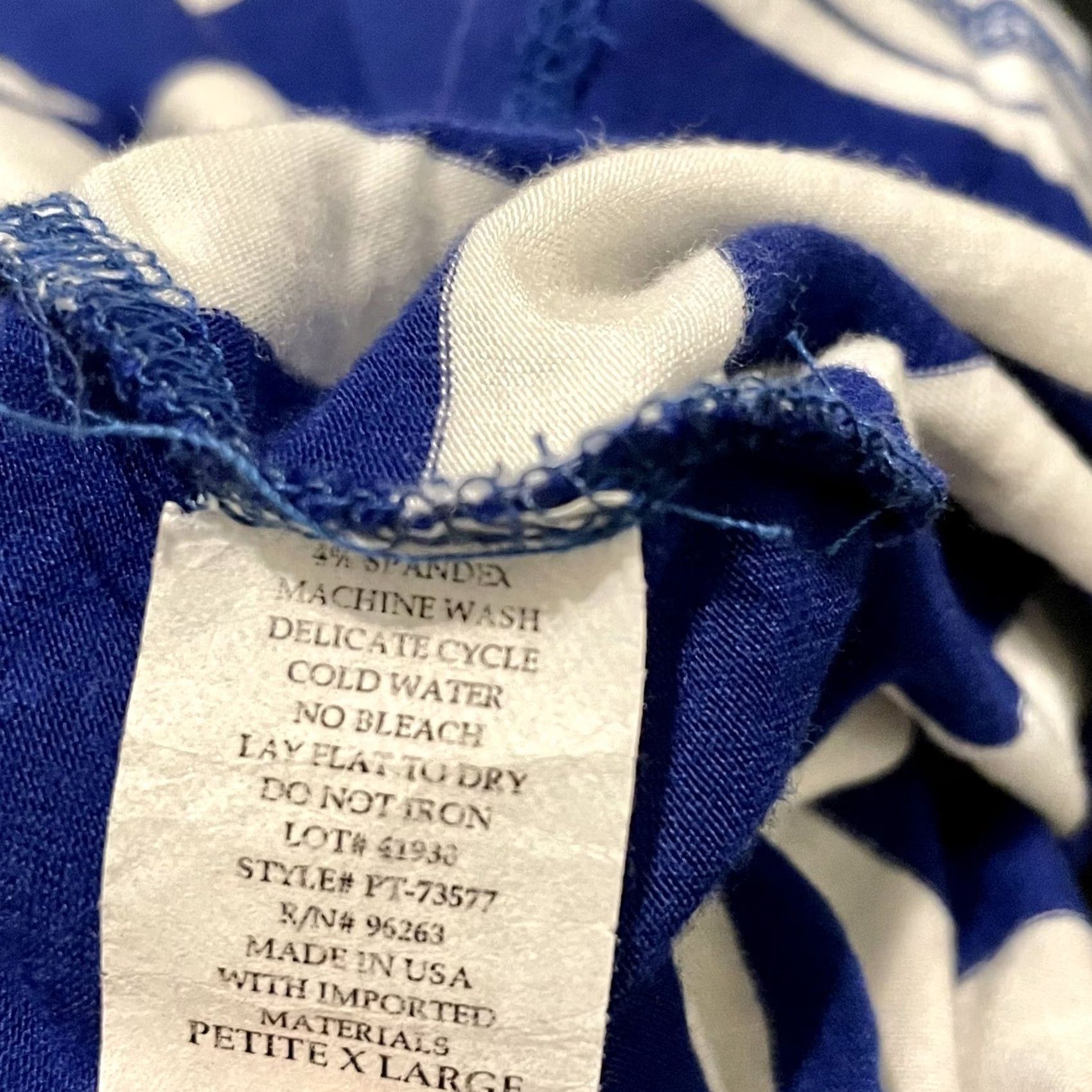 Vintage Tiffany & Grey Top Stretch XL Petite Blue White Stripe 3/4 Sleeve Button Detail Shirt Womens Petite Regular Blue White Stripe 3/4 Sleeve Button Detail Size XL / US 12-14 / IT 48-50 - 7 Thumbnail
