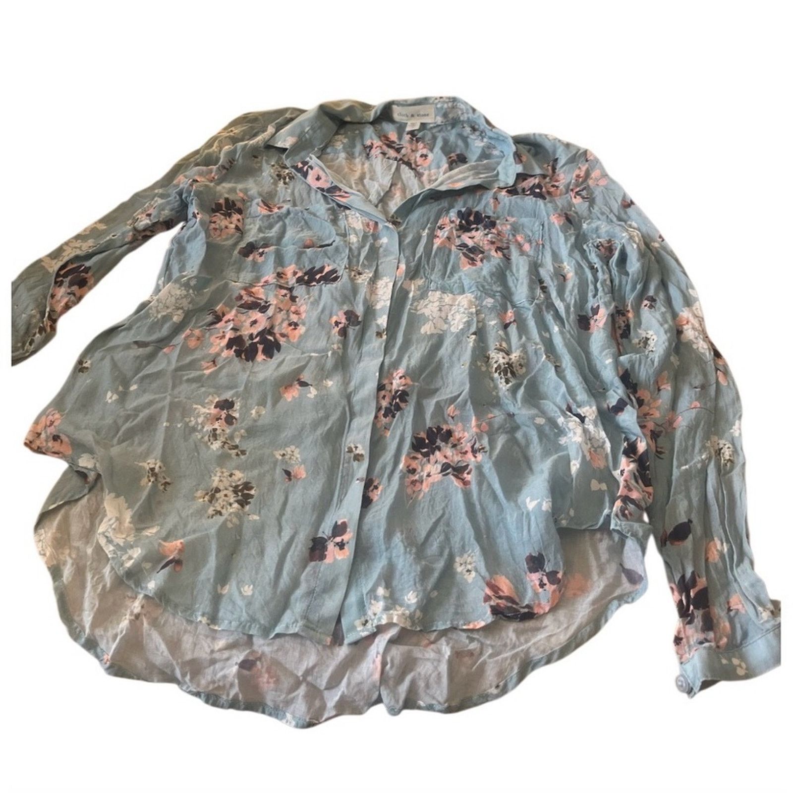 The Unbranded Brand Cloth & Stone Chambray Buttondown Shirt, size Large Size L / US 10 / IT 46 - 1 Thumbnail