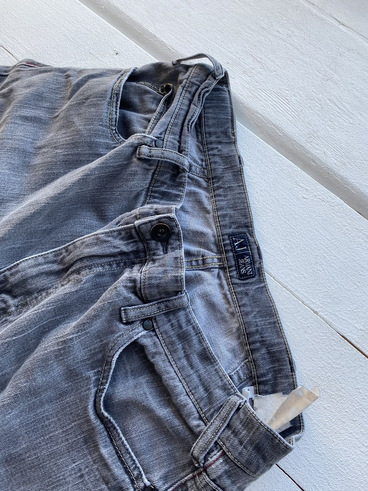 Giorgio Armani × Vintage 90s Armani Jeans Denim Grey Baggy Mens Pants 36US Size US 36 / EU 52 - 4 Thumbnail