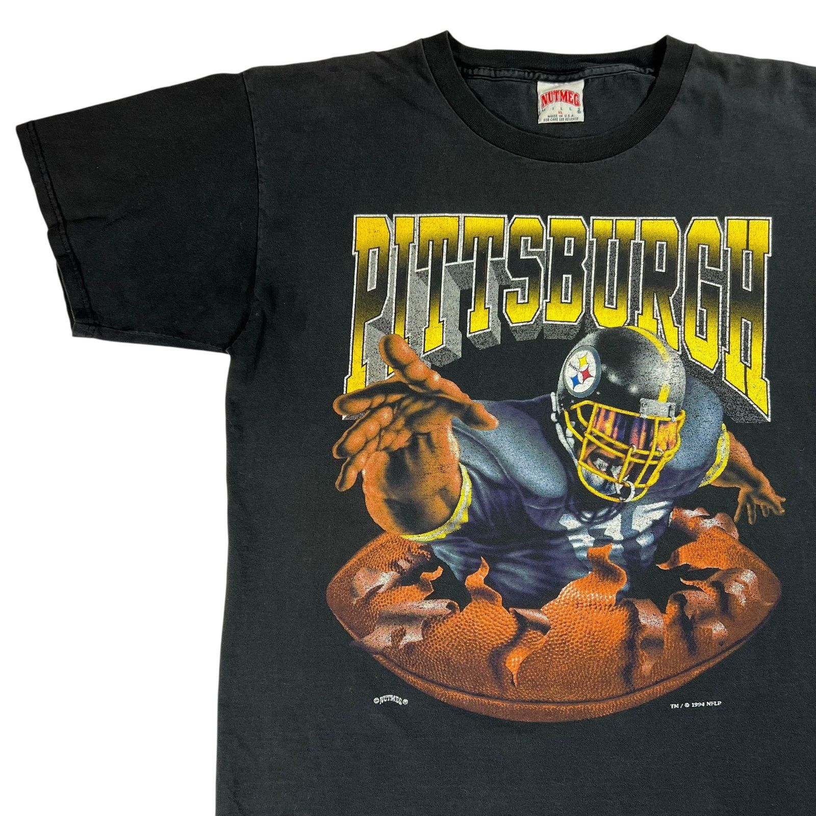 Vintage 1994 Nutmeg Pittsburgh Steelers break through tee