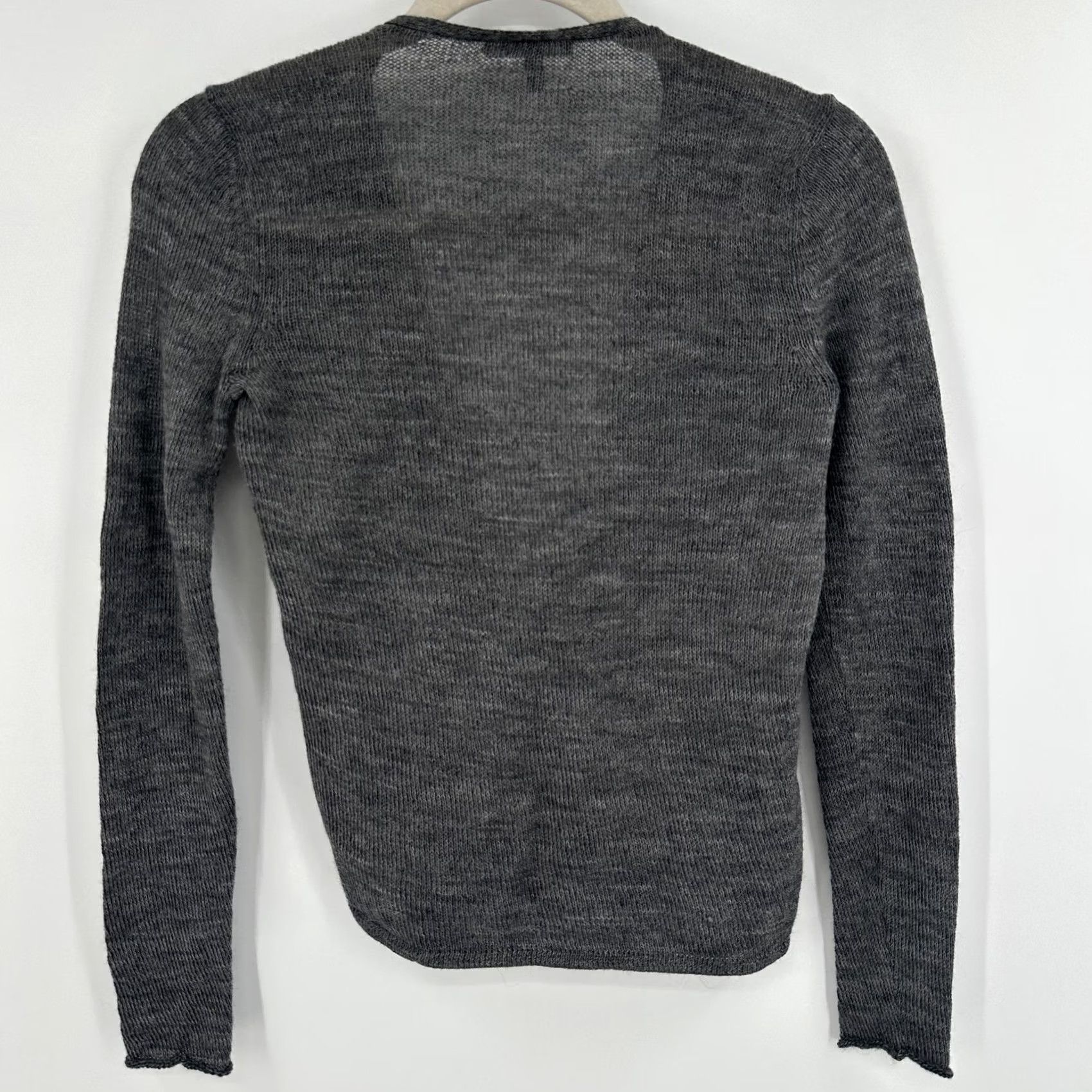 Eileen Fisher VINTAGE Eileen Fisher Sweater Womens Petite Extra Small Gray Open Front Lightweight Knit Size XXS / US 00 / IT 34 - 6 Thumbnail