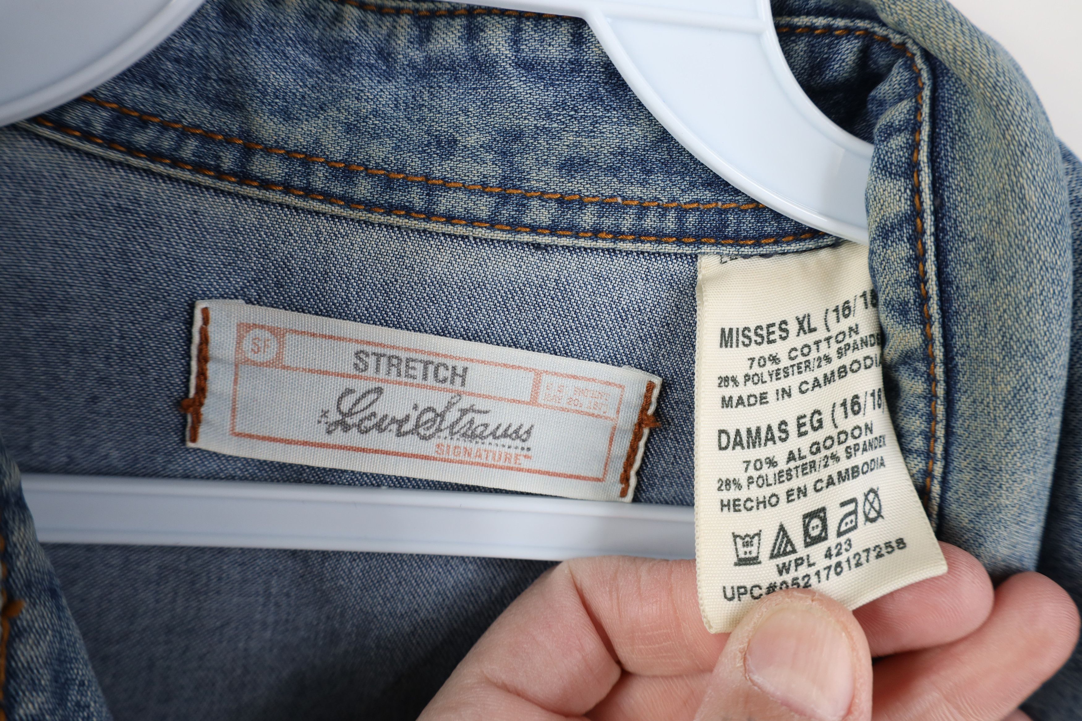 Levi's Vintage Y2K Levis Babydoll Snap Button Denim Shirt Stretch Size XL / US 12-14 / IT 48-50 - 10 Thumbnail
