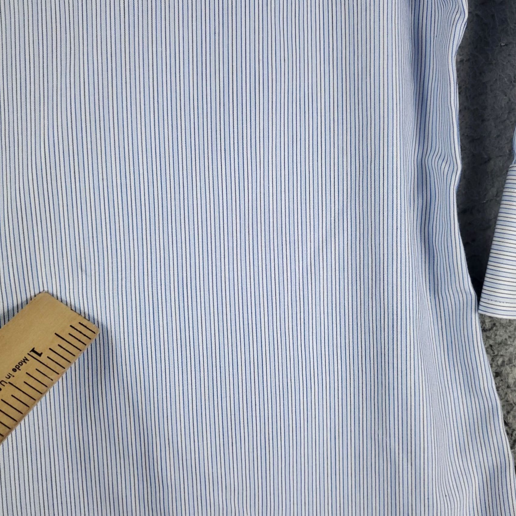 Brooks Brothers Brooks Brothers Shirt Mens 17 Blue Striped Regent Dress Button Up Long Sleeve Regular 100% Cotton Blue Striped Dress Shirt Mens Size 46R - 3 Thumbnail
