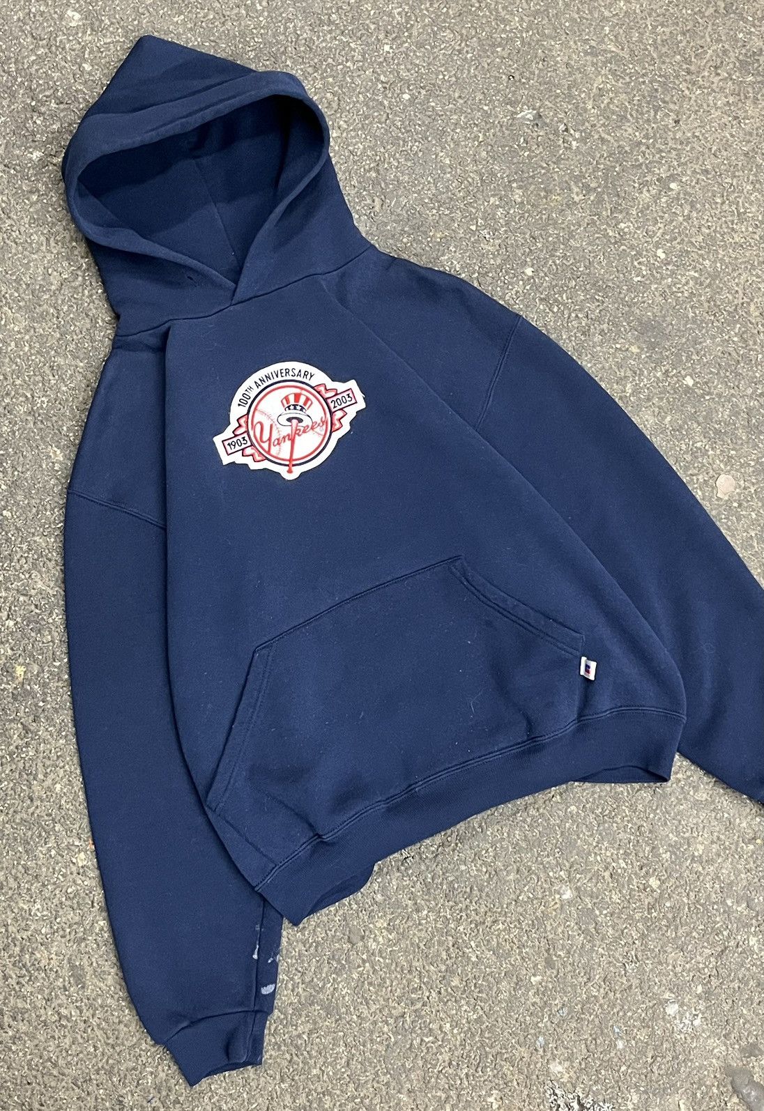 Russell Athletic × Vintage Russell athletic NY Yankees boxy fit hoodie rare y2k hype Size US M / EU 48-50 / 2 - 1 Thumbnail