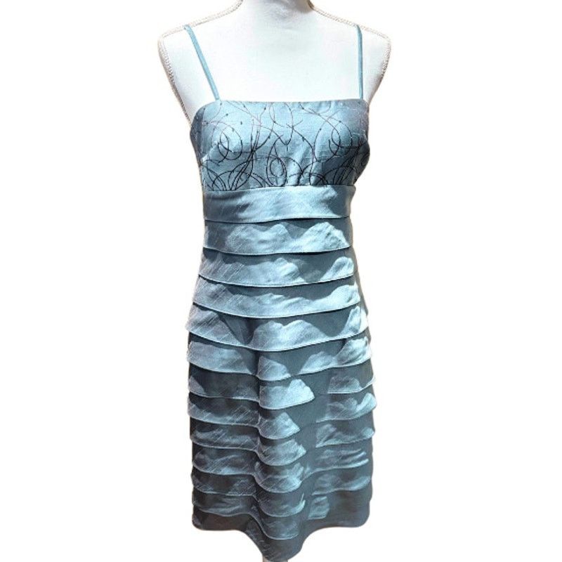 Other JESSICA HOWARD Teal & Brown Slip Cocktail Dress Sz 6P Size M / US 6-8 / IT 42-44 - 1 Thumbnail