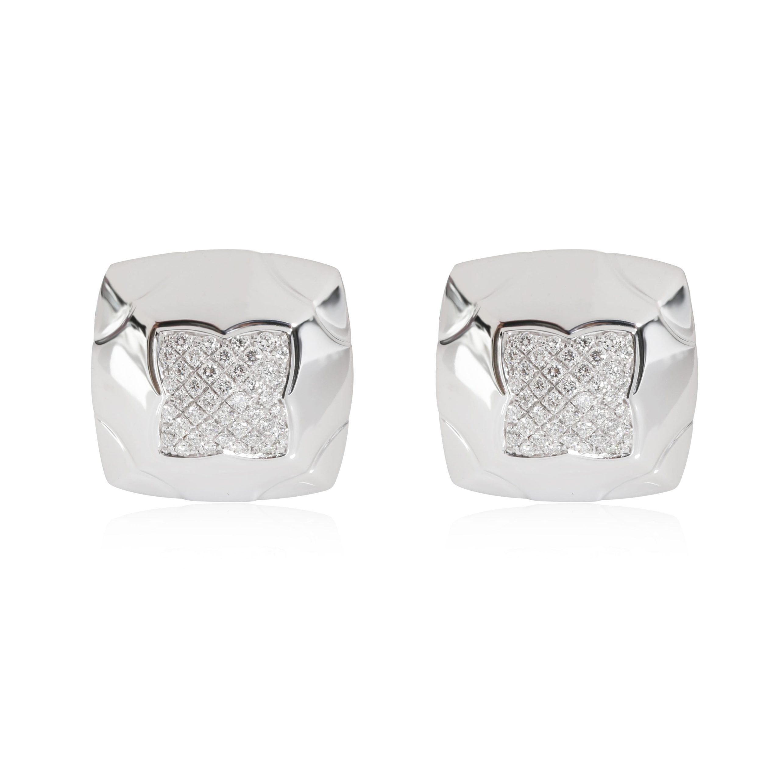 image of Bvlgari Pyramide Diamond Earrings In 18K White Gold 1.52 Ctw, Women's
