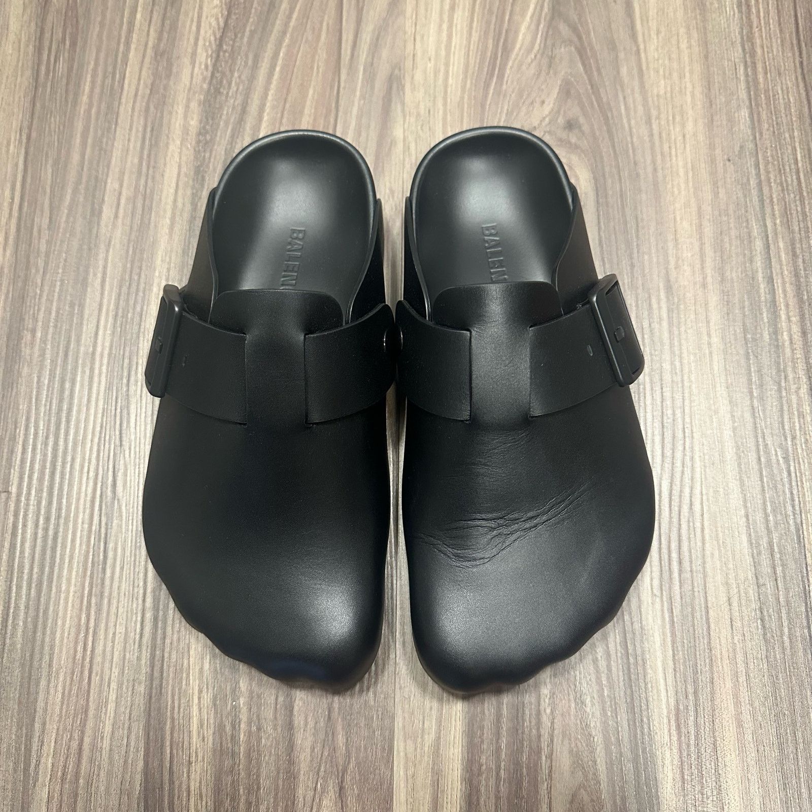 Balenciaga NEW Balenciaga UNISEX Black Leather Sunday Mules | FR/EU 37 Size US 7 / IT 37 - 1 Thumbnail