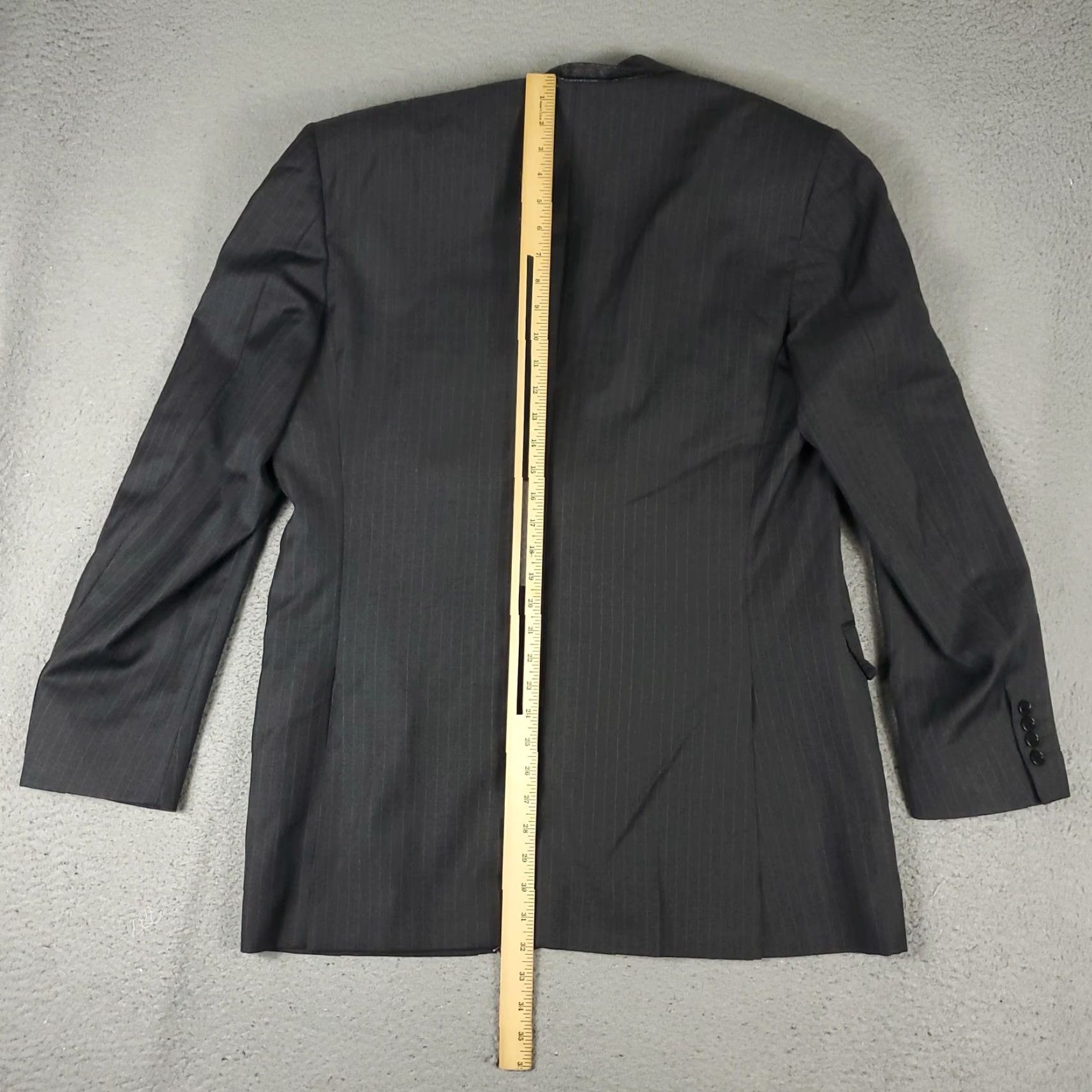 Canali Canali Suit Jacket Men's 52 Regular Gray Pinstripe Wool Super 120s Business Formal Two-Button Notch Lapel Size 52R - 6 Thumbnail