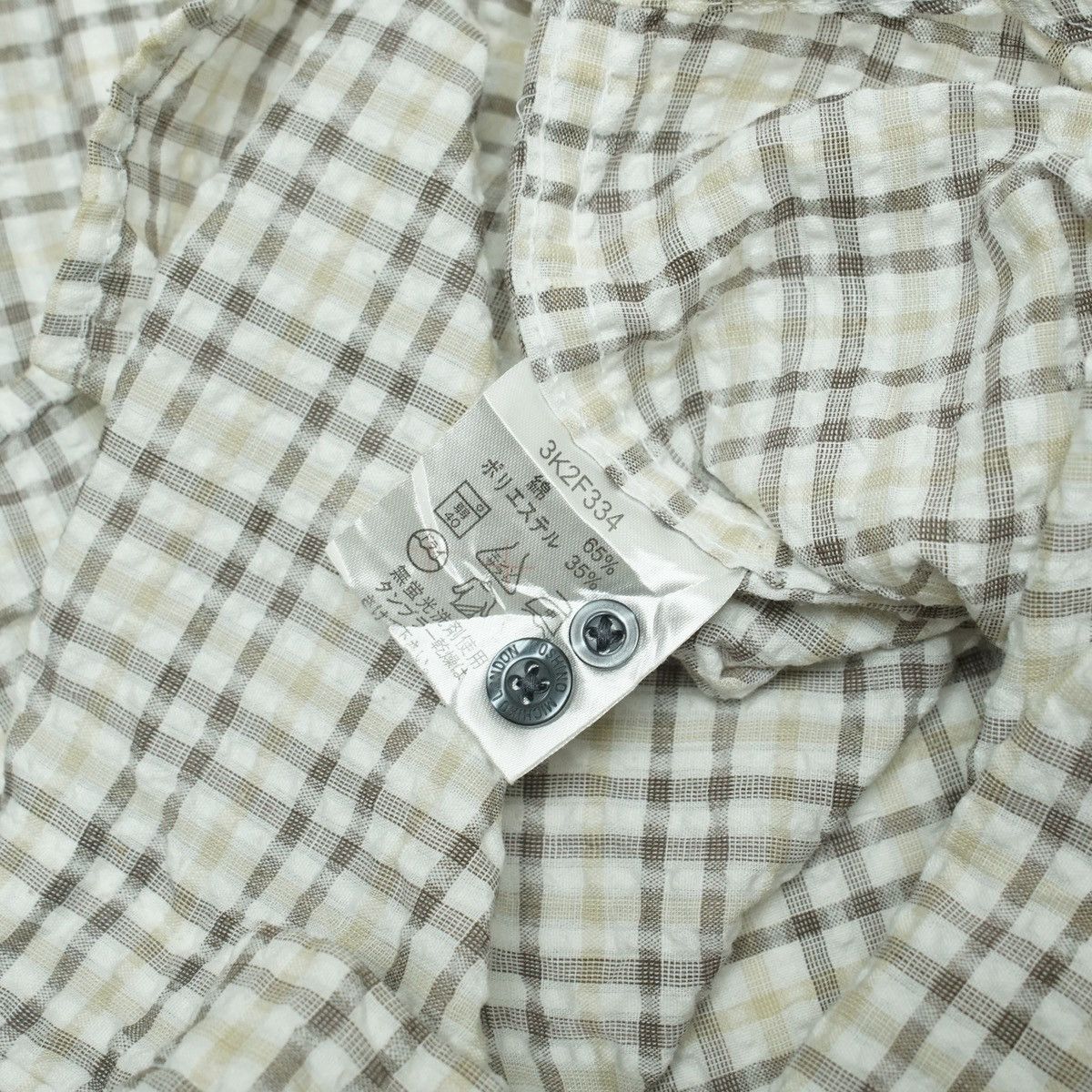 Michiko Koshino London *NoTariff Michiko Koshino London Seersucker Plaid Shirt Size US L / EU 52-54 / 3 - 6 Thumbnail