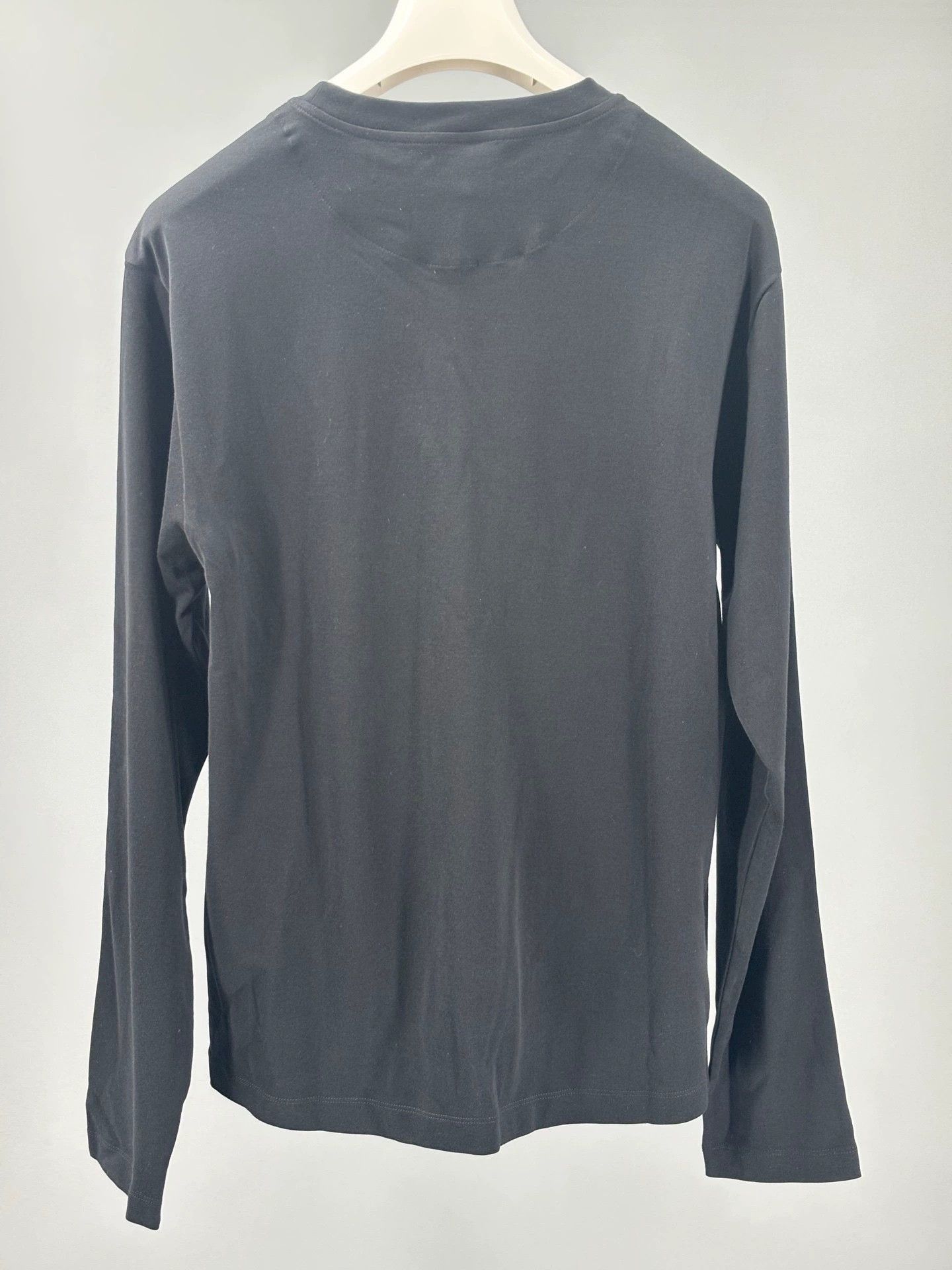 Prada Black Long Sleeve T-Shirt with Embroidery