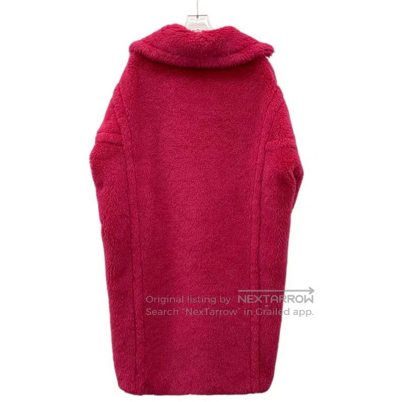 Max Mara Max Mara Pink Teddy Alpaca Wool Collar Double Breasted Lon Size XS / US 0-2 / IT 36-38 - 2 Thumbnail
