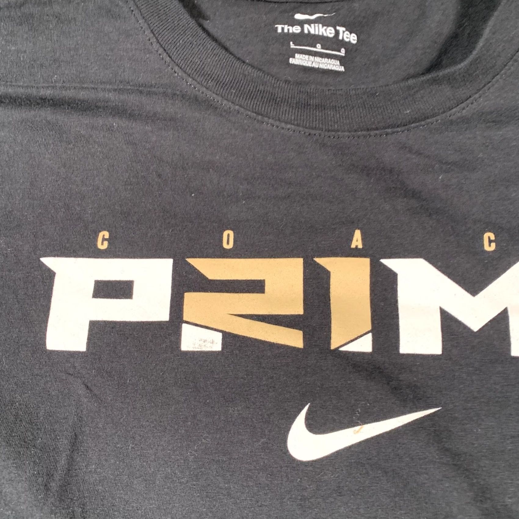 Nike Nike Shirt Mens Medium Black Gold Coach Prime Graphic Short Sleeve The Nike Tee Size US M / EU 48-50 / 2 - 4 Thumbnail