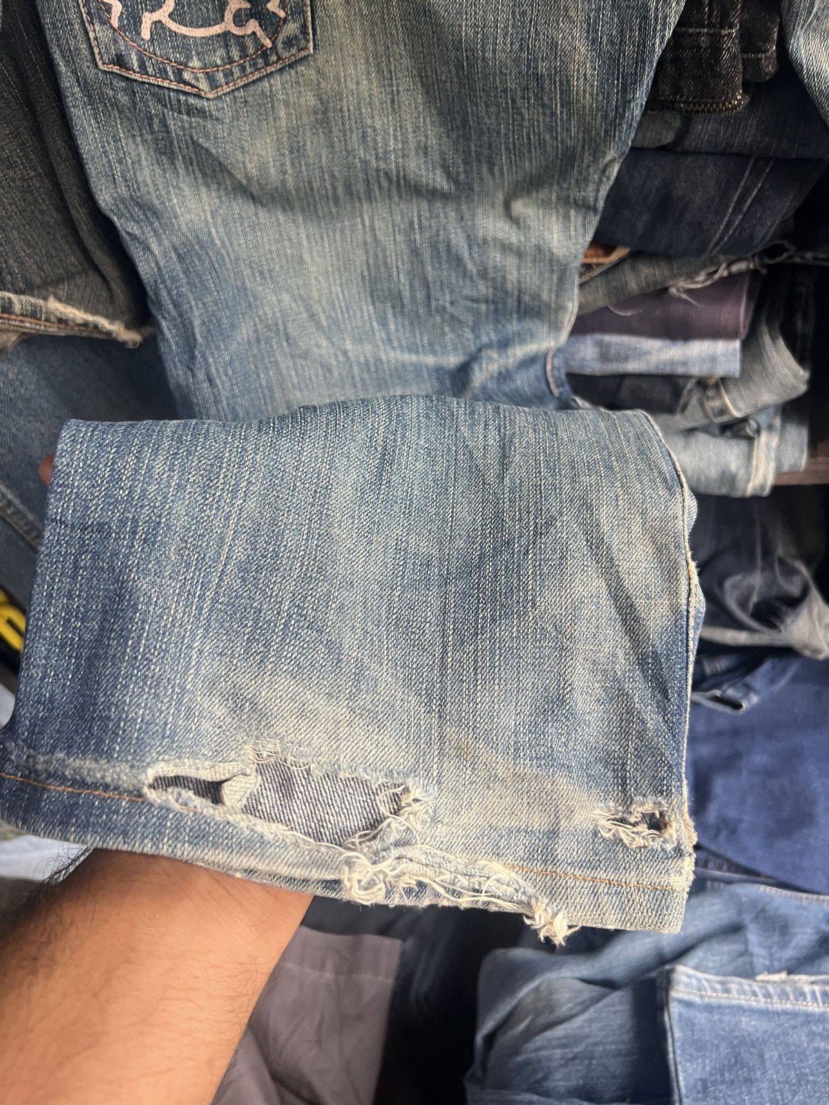 If Six Was Nine 🔥Mr Men Little Miss Multipockets Distressed Denim Size US 30 / EU 46 - 8 Thumbnail