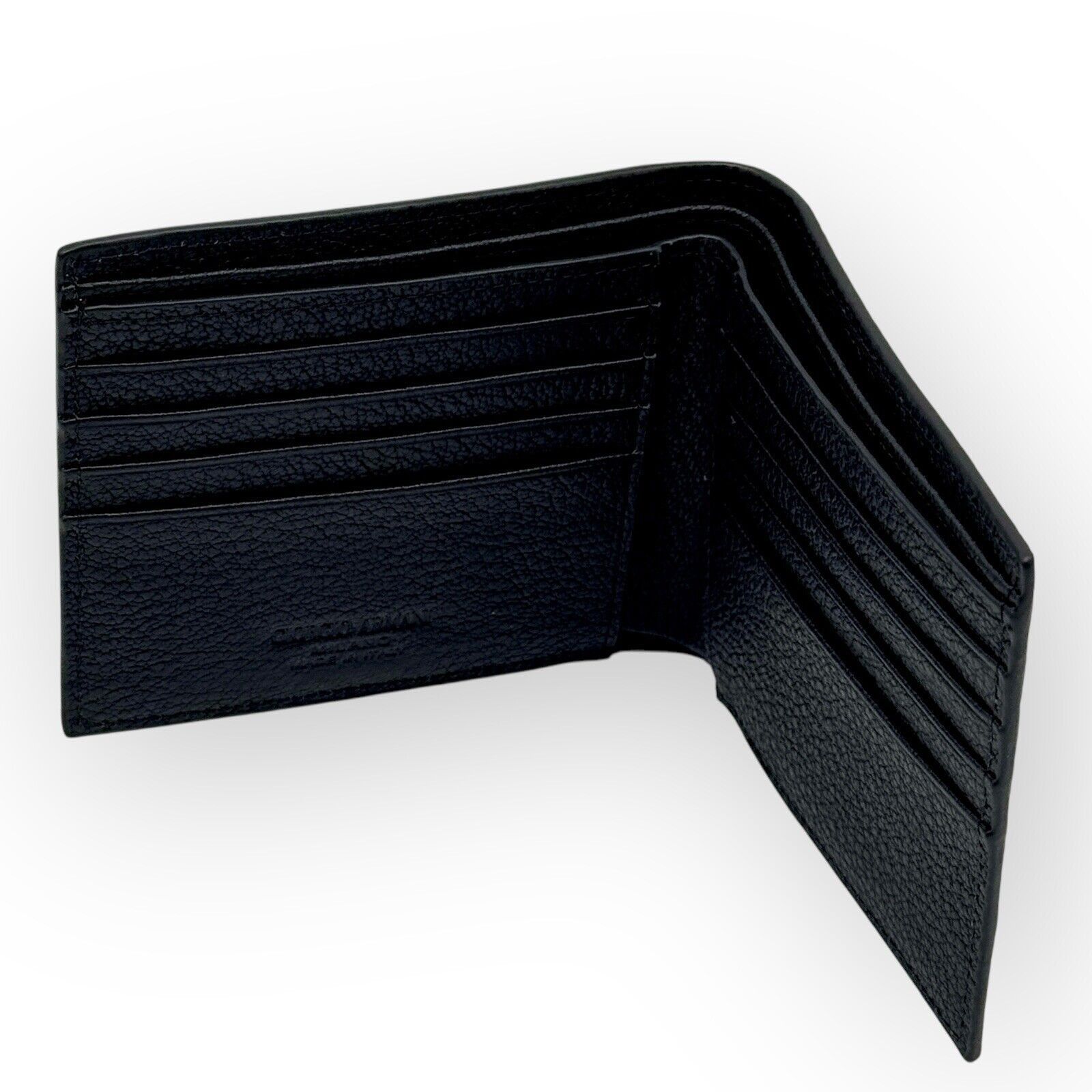 Giorgio Armani Black Textured Leather Bi-fold Mens Wallet Authentic Size ONE SIZE - 7 Thumbnail