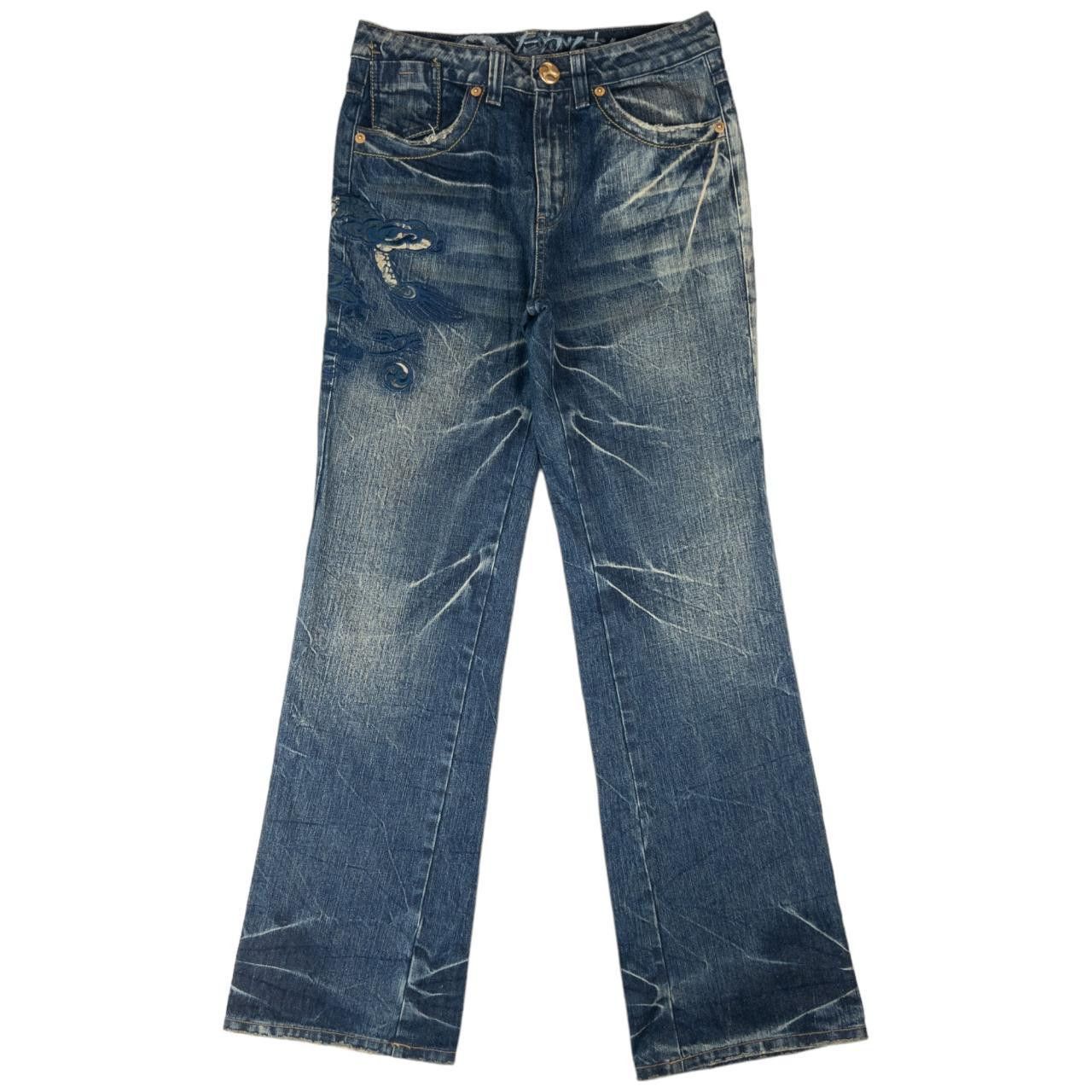 Other Vintage Big Train Japanese Embroidered Denim Jeans Size W31 Size US 31 - 3 Thumbnail