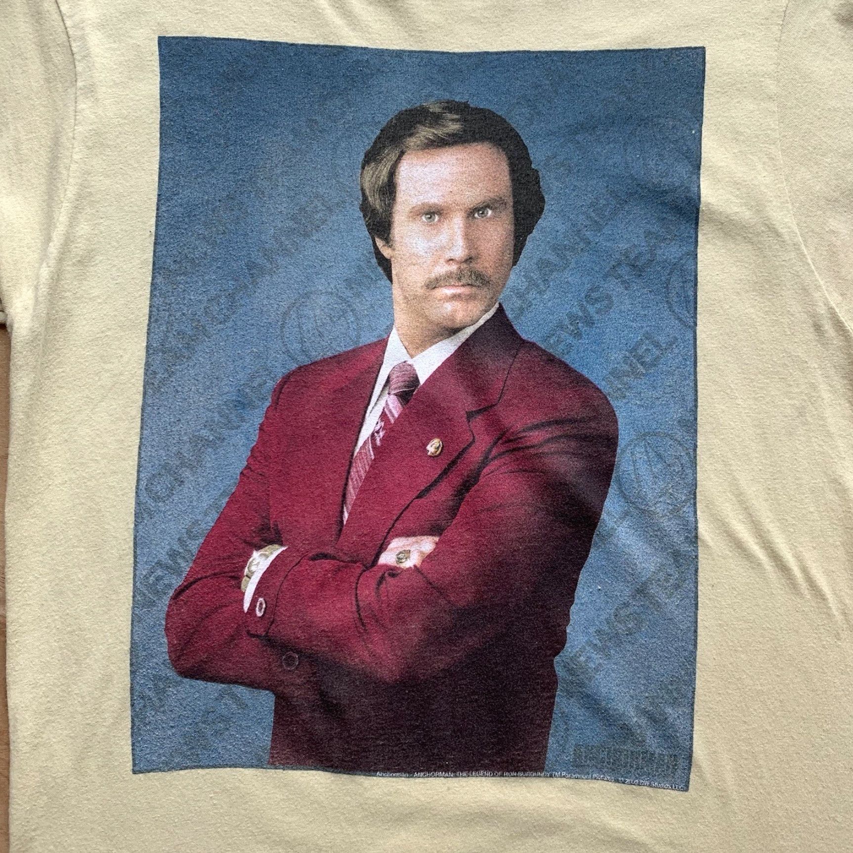 Vintage Anchorman Movie Promo Shirt M Yellow Nike? Size US M / EU 48-50 / 2 - 3 Thumbnail