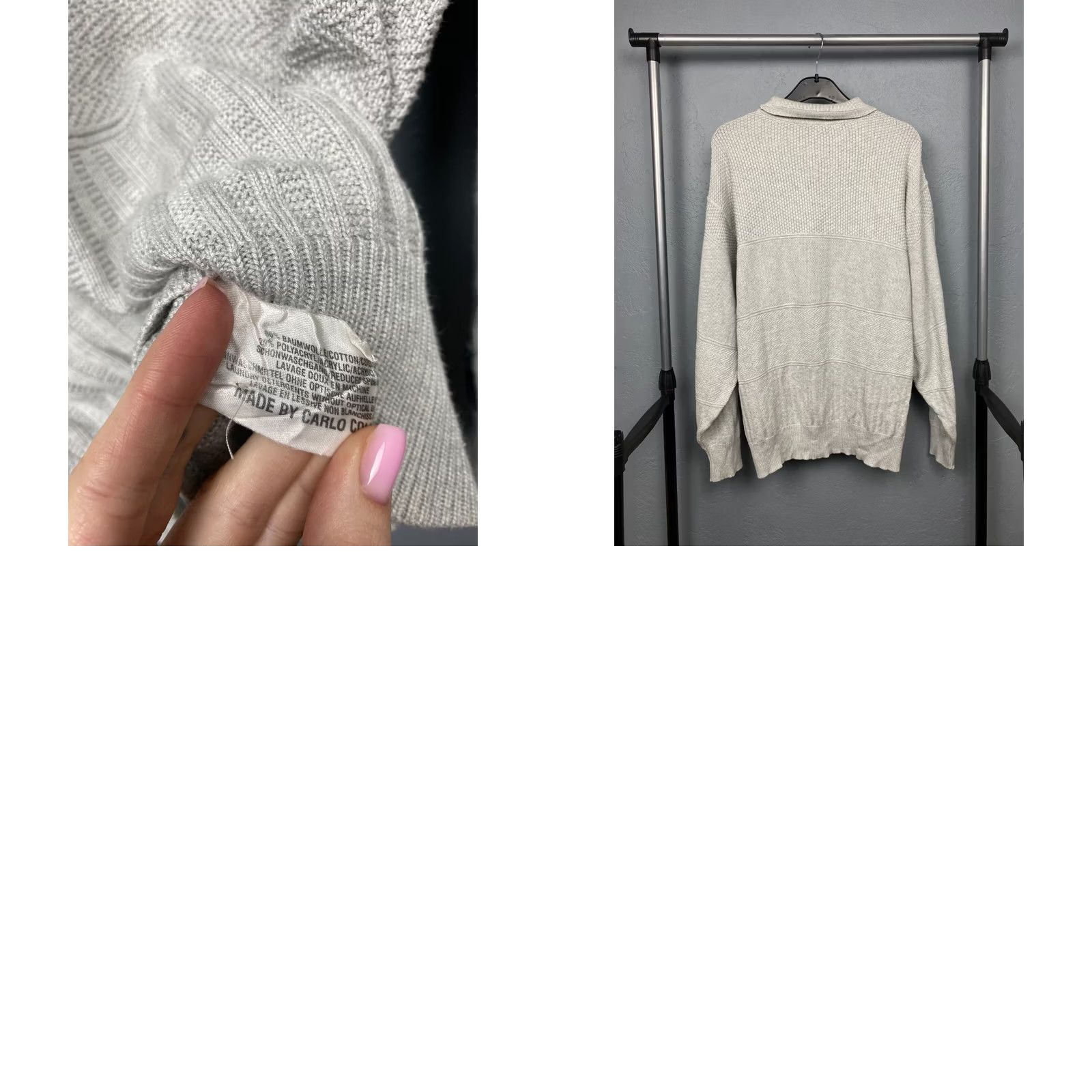 Carlo Colucci Carlo Colucci Mens Knit Sweater Size L Gray Vintage Shirt Pullover Knit Cotton Size US L / EU 52-54 / 3 - 8 Thumbnail