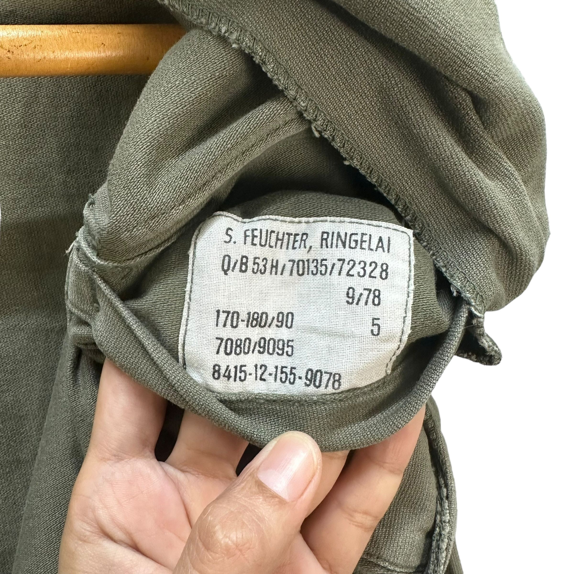Vintage S. FEUCHTER RINGELAI GERMAN MILITARY JACKET #8755-025 Size US S / EU 44-46 / 1 - 7 Thumbnail