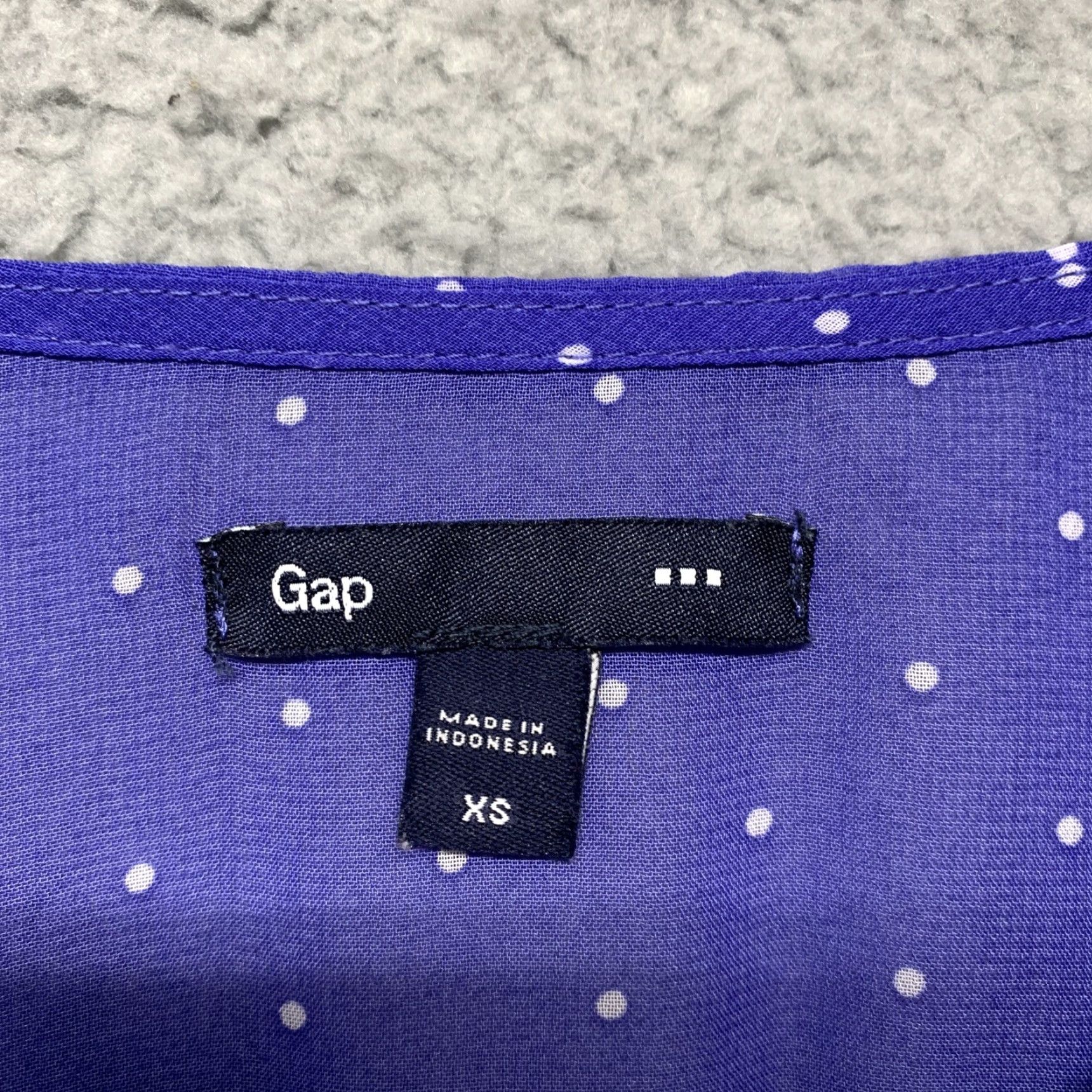 Gap Gap Tunic Women XS Blue 2 Pockets Polka Dot 3/4 Sleeve V-Neck Pullover Women's Tunic Size XS / US 0-2 / IT 36-38 - 7 Thumbnail