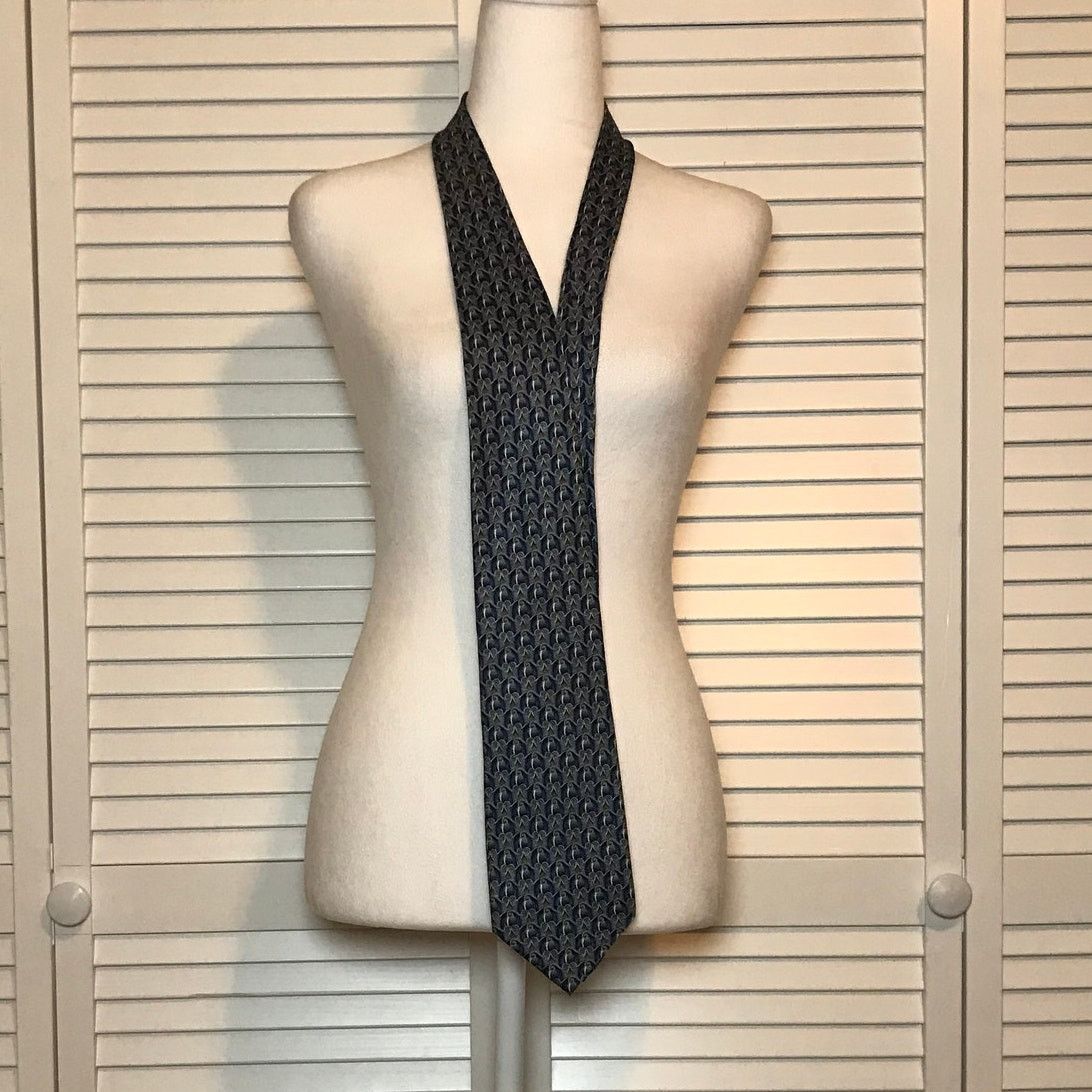 Roundtree & Yorke Roundtree & Yorke Geometric Traditional Wide Silk Necktie Size ONE SIZE - 2 Thumbnail