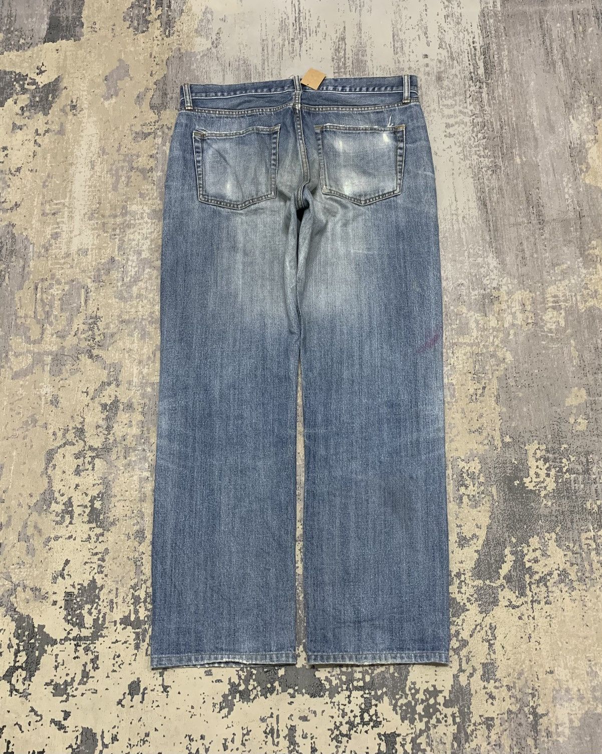 Uniqlo W35x31 90s Style Uniqlo Rusty Mudwash Distressed Denim Jean Size US 35 - 9 Thumbnail