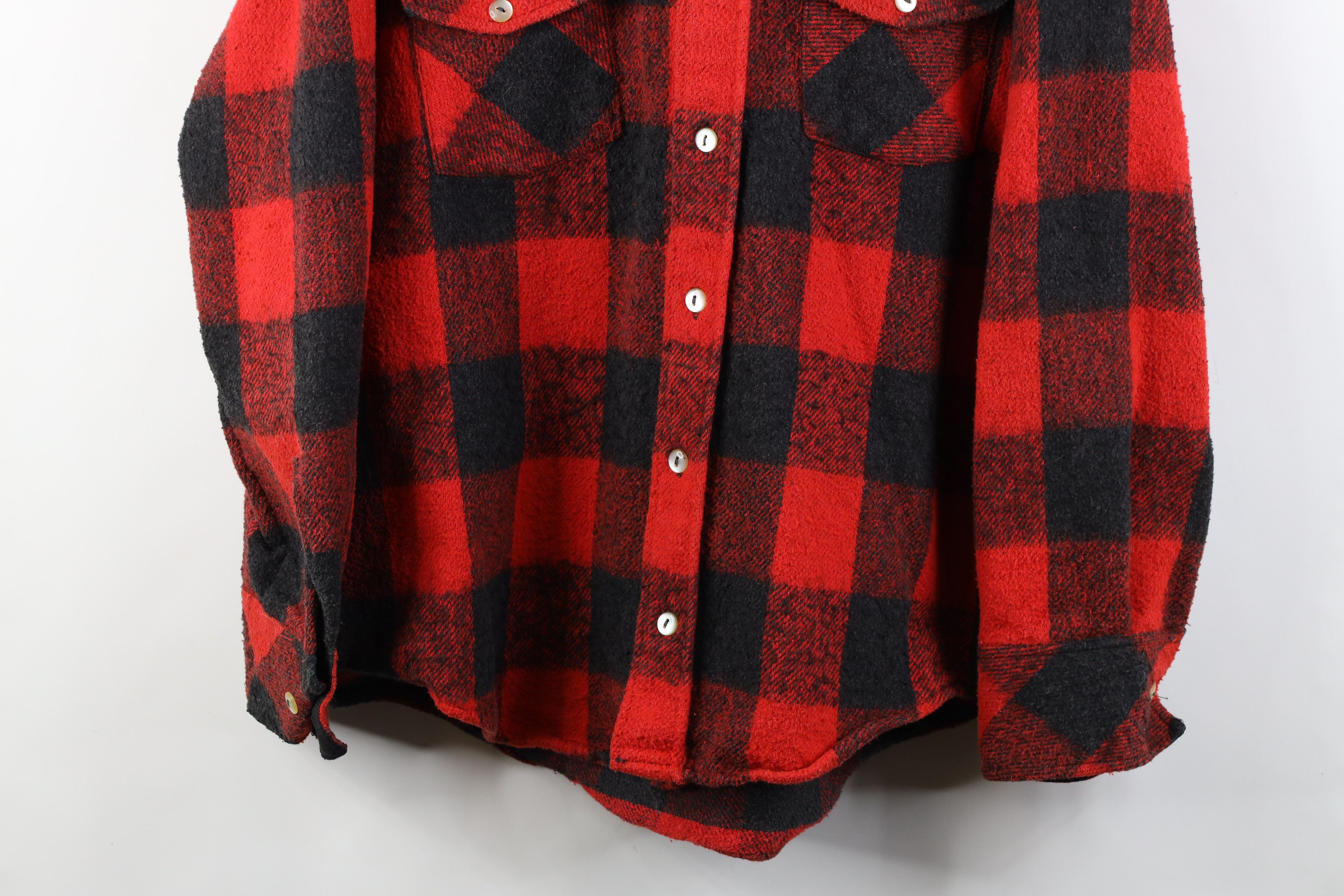 Vintage Vintage 50s 60s Streetwear Flannel Shirt Jacket Jac Plaid Size US L / EU 52-54 / 3 - 3 Thumbnail