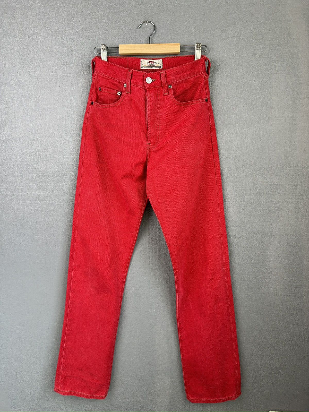 Levi's 90s LEVI’S 451 Baggy Jeans Red Denim made in USA 🇺🇸 Size US 27 - 3 Thumbnail