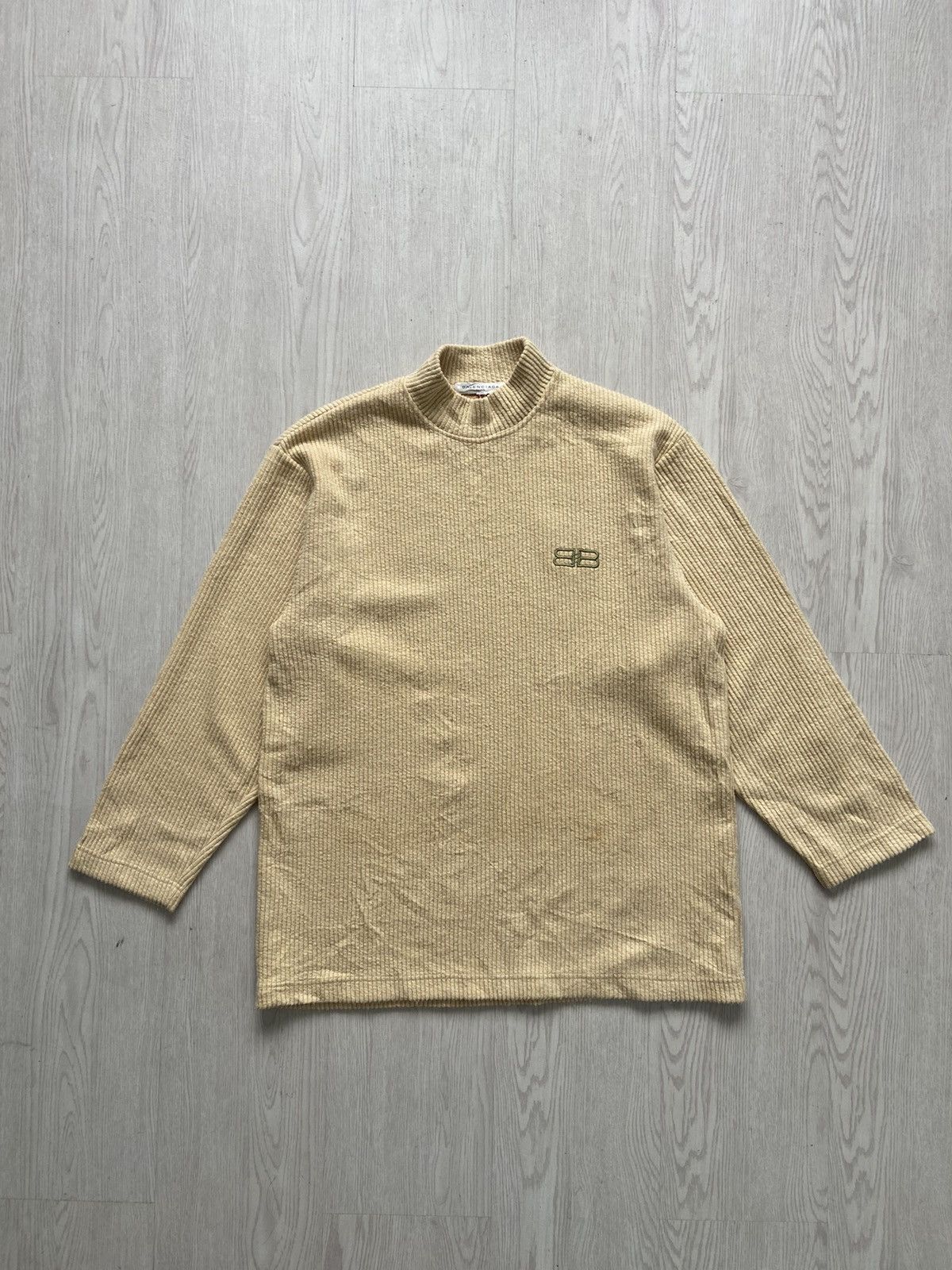 Balenciaga Vintage 1990’s Corduroy BB Logo Turtle Neck Long Sleeve Size US L / EU 52-54 / 3 - 1 Thumbnail