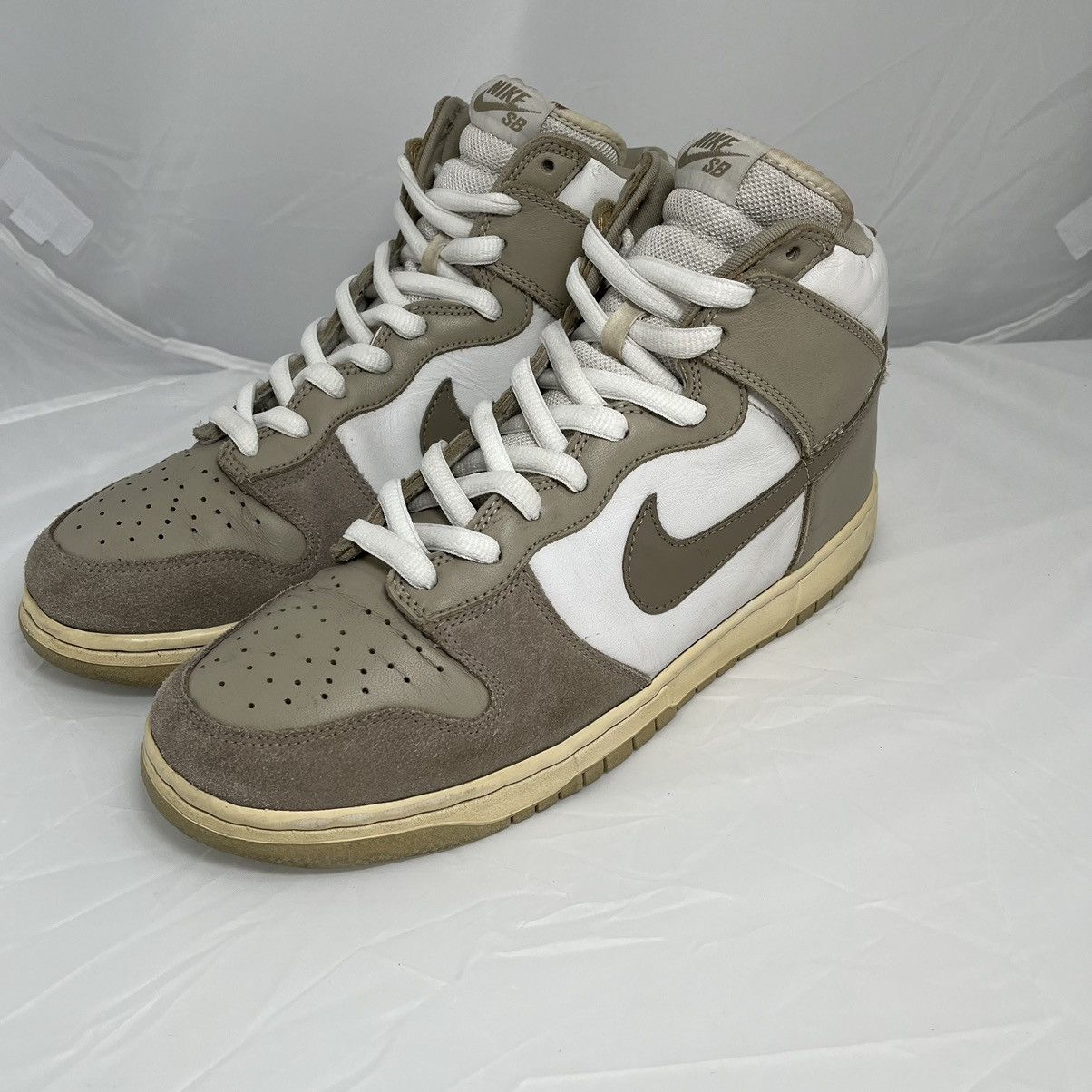 🔥GRAIL Vintage Size Nike Dunk High Pro SB White Khaki