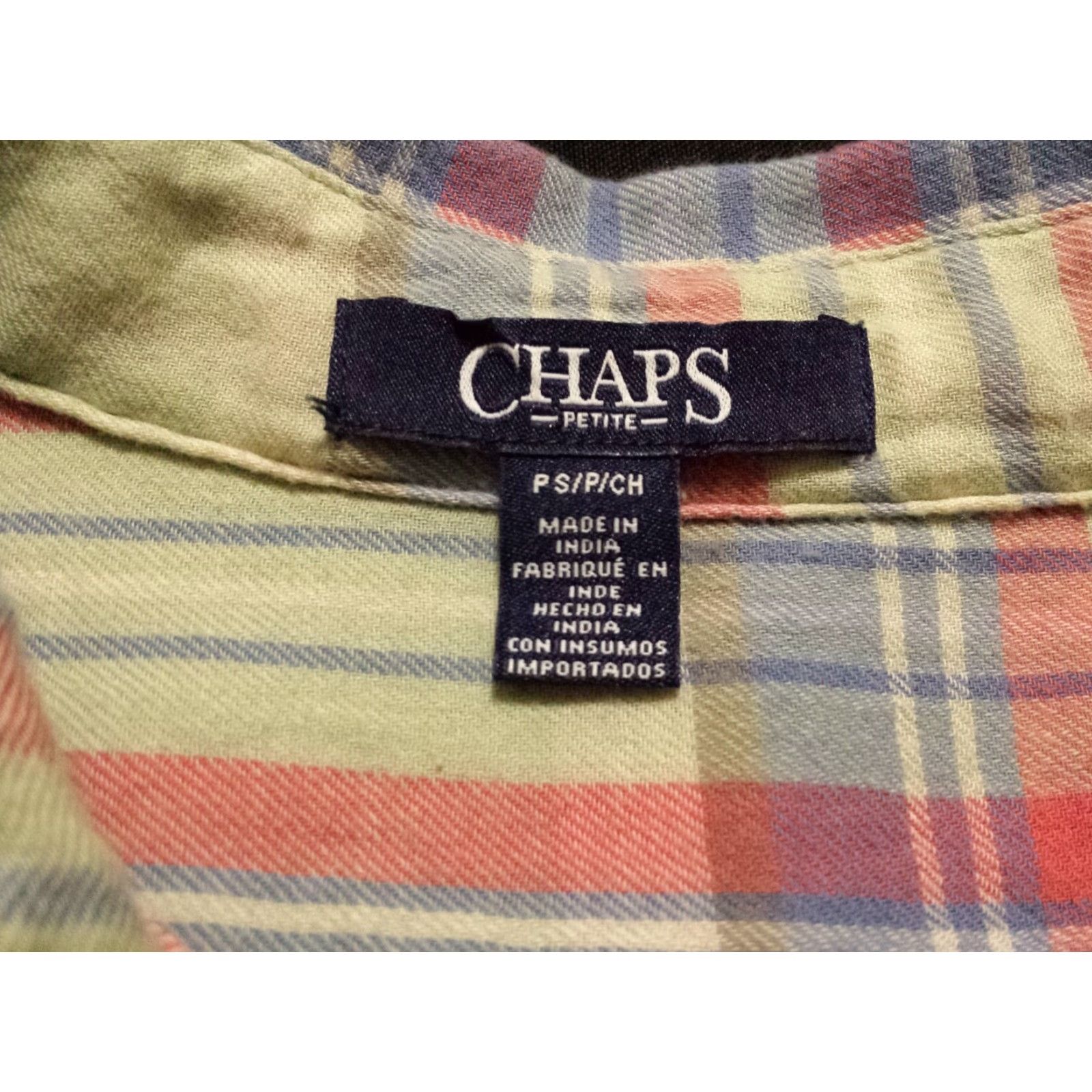 Chaps Chaps Shirt Multicolor Plaid Long Sleeve Button-Front Petite Small Pullover Blouse Women's PS Size S / US 4 / IT 40 - 5 Thumbnail