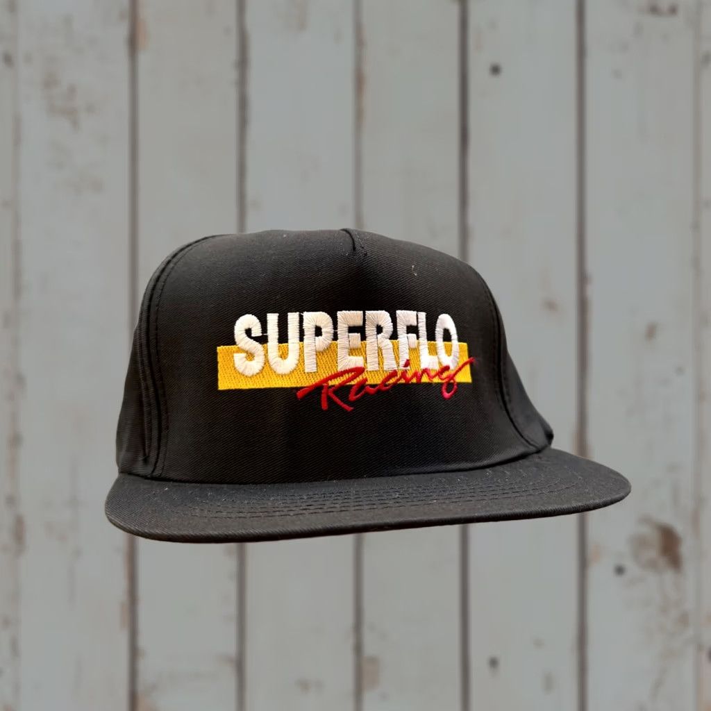 Vintage VINTAGE Unbranded Hat Cap Baseball Cap Snapback Racing Superflo Made In USA Men Adjustable Black 80s USA Size ONE SIZE - 1 Thumbnail
